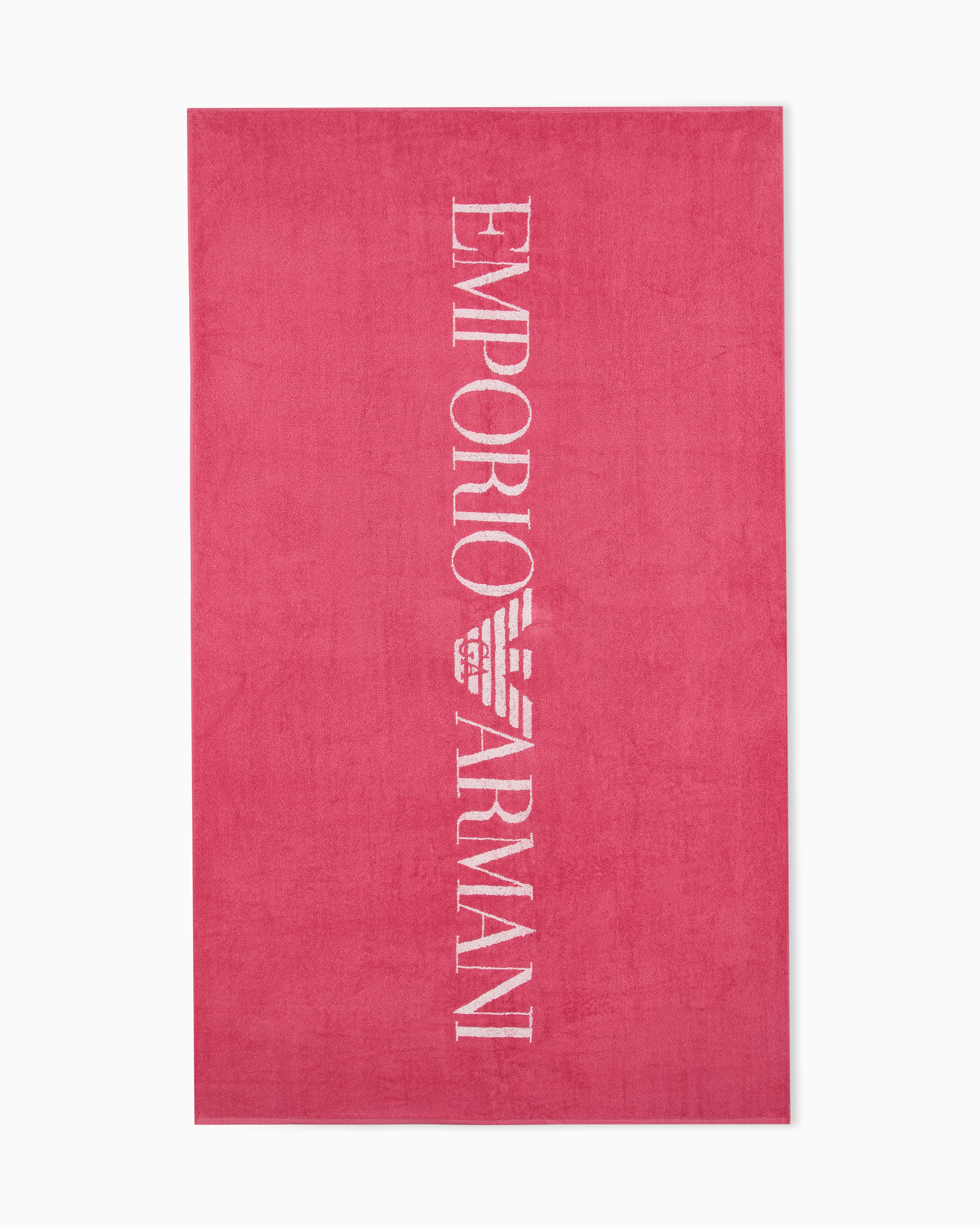 Emporio Armani Unisex Fuchsia Essential Terry Beach Towel With Logo