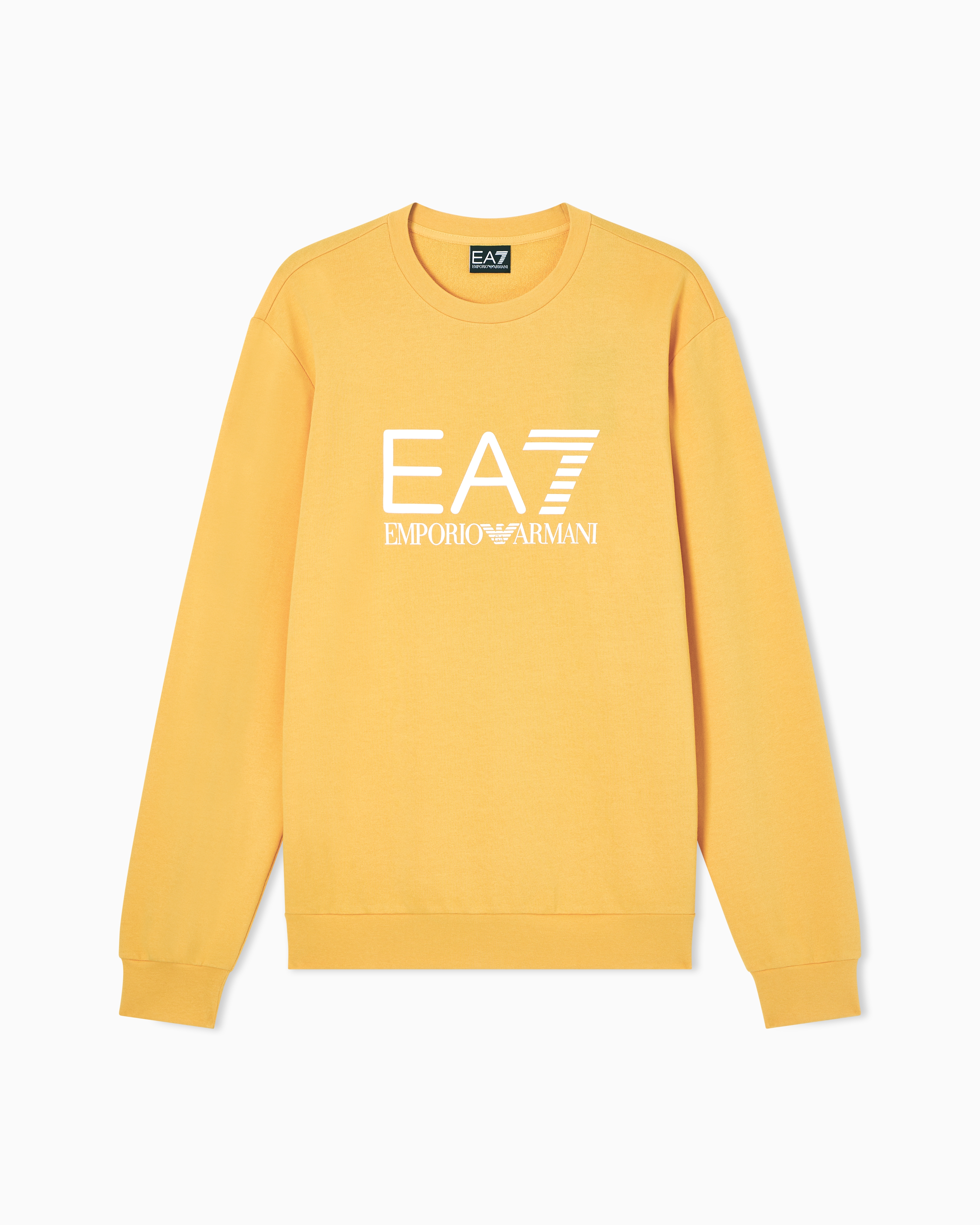 Ea7 Yellow Slim Sweatshirt Core Identity In Cotton Jersey With Logo