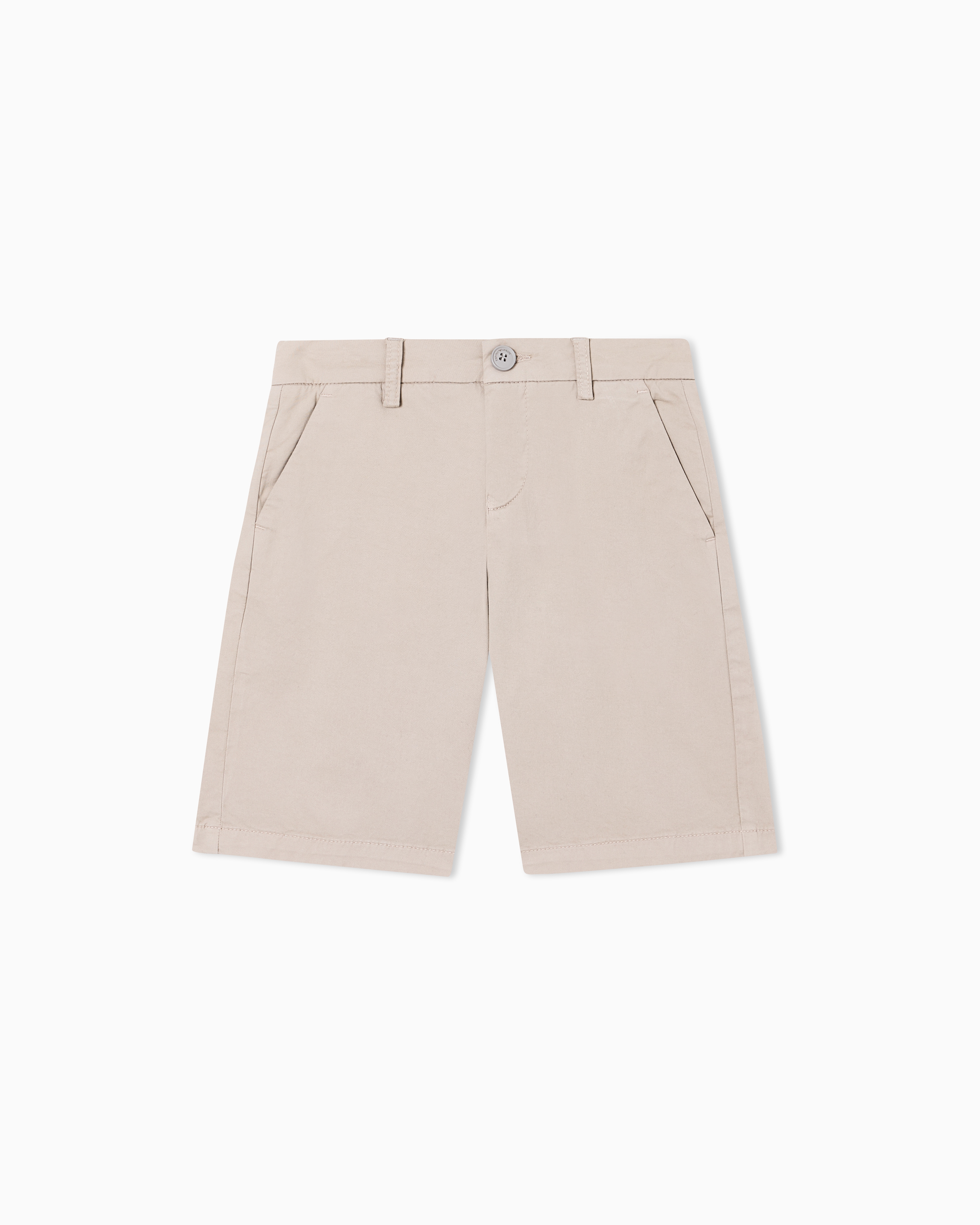 Emporio Armani Beige Chino Bermuda Shorts In Cotton