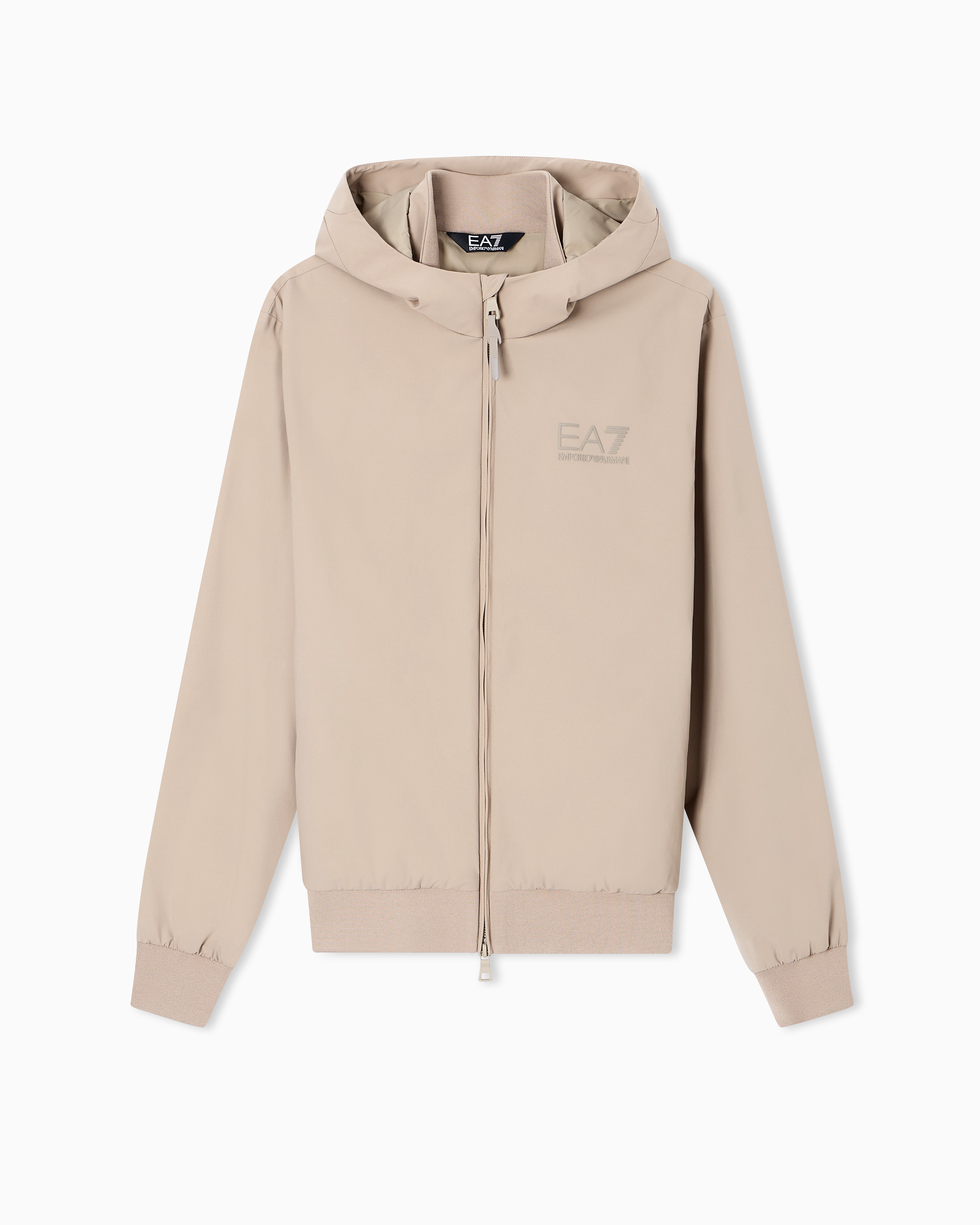 Ea7 Beige Lux Identity Technical-Fabric Jacket