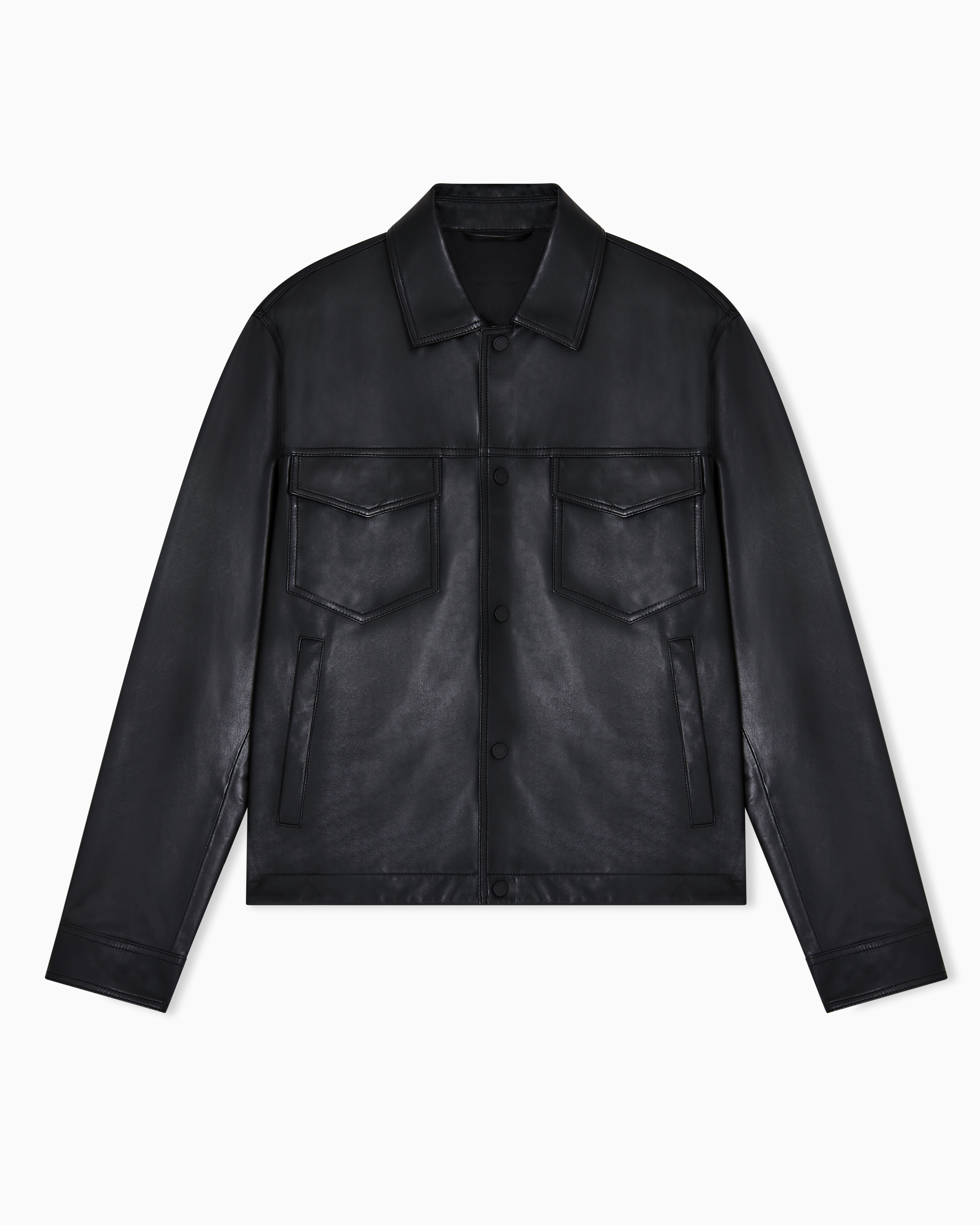 Emporio Armani Black Glove-Like Nappa Lambskin Blouson