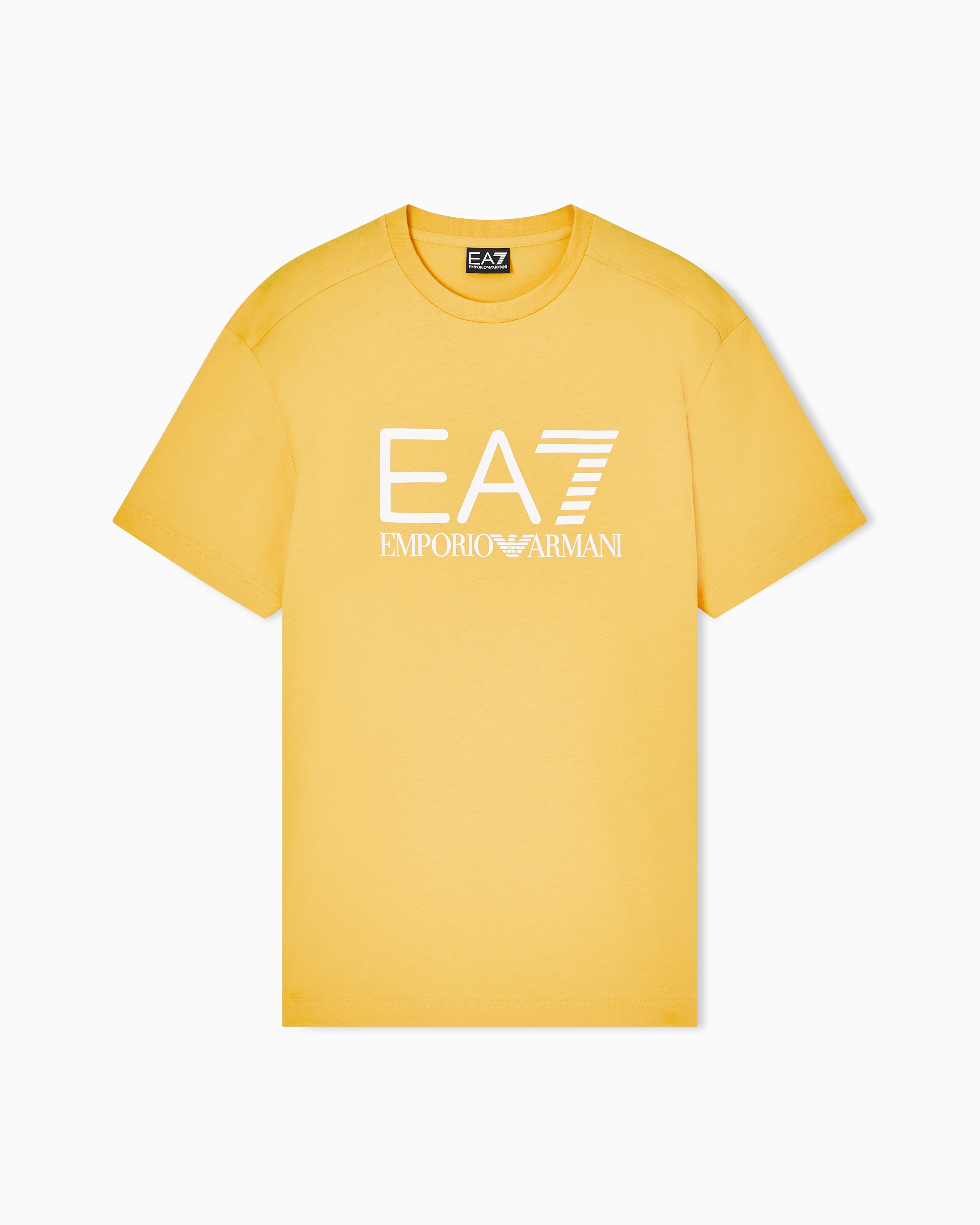 Ea7 Yellow Core Identity Cotton-Jersey T-Shirt