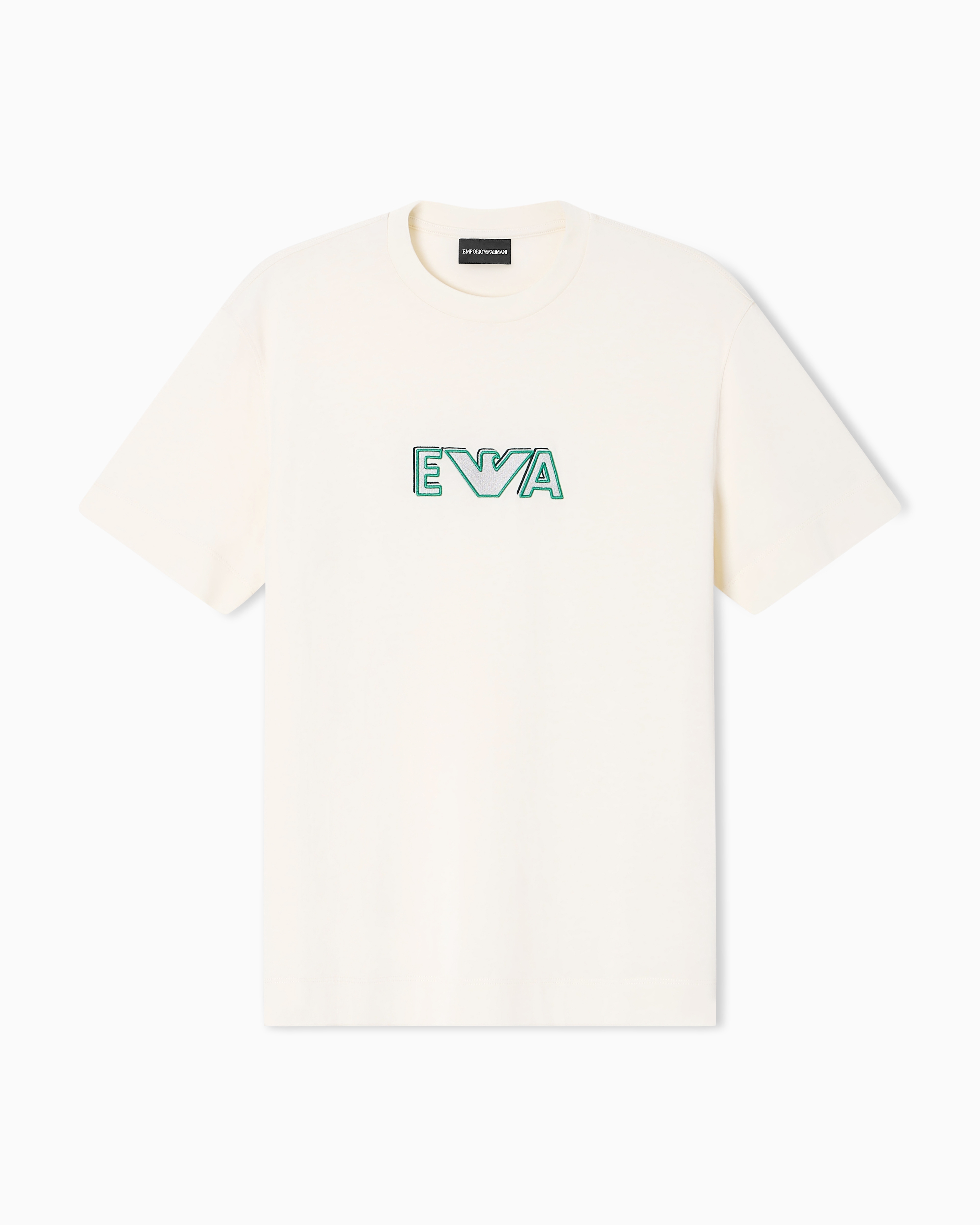 Emporio Armani T-Shirt In Jersey Heavy Con Ricamo Logo Metal