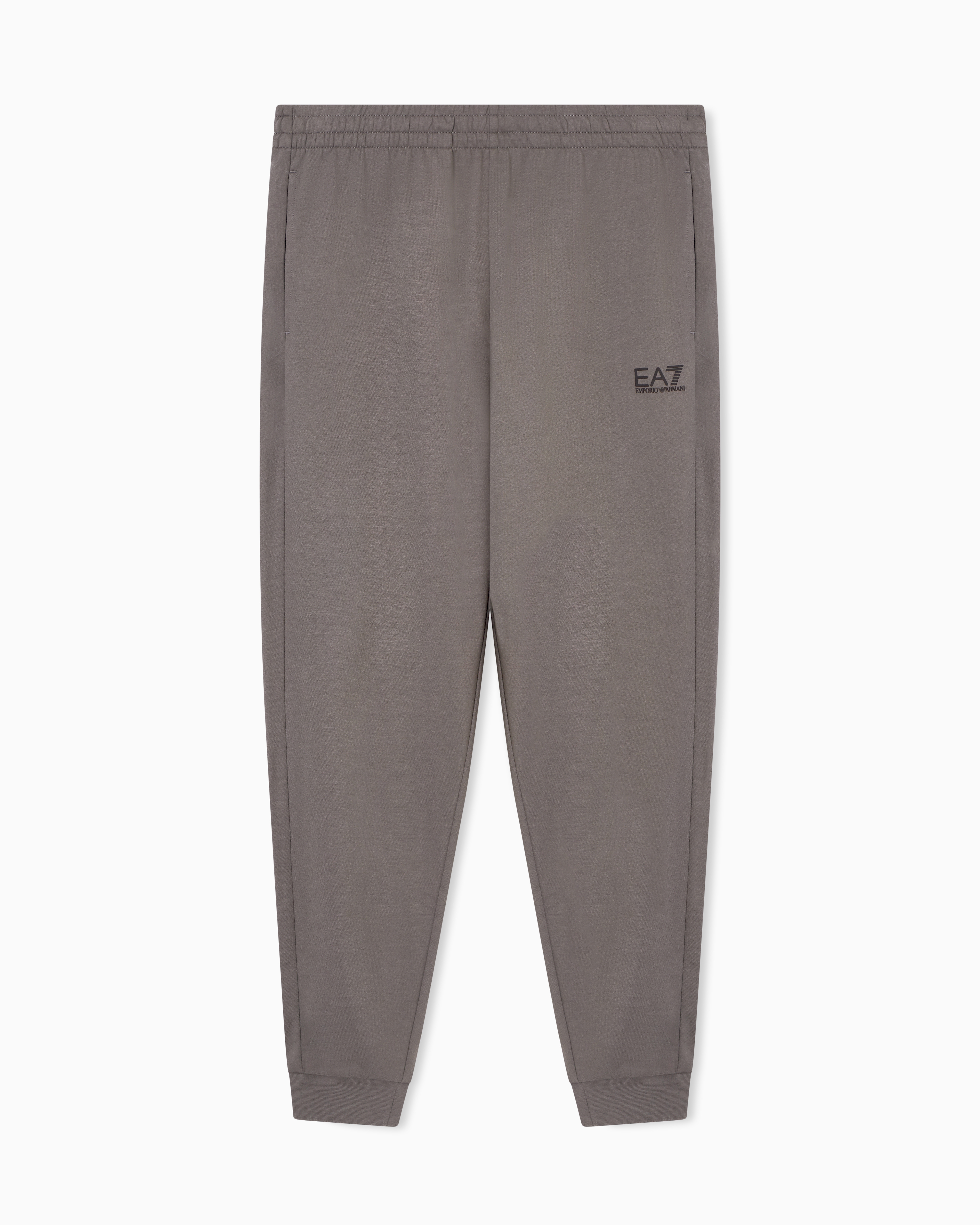 Ea7 Grey Core Identity Cotton Jogger Pants