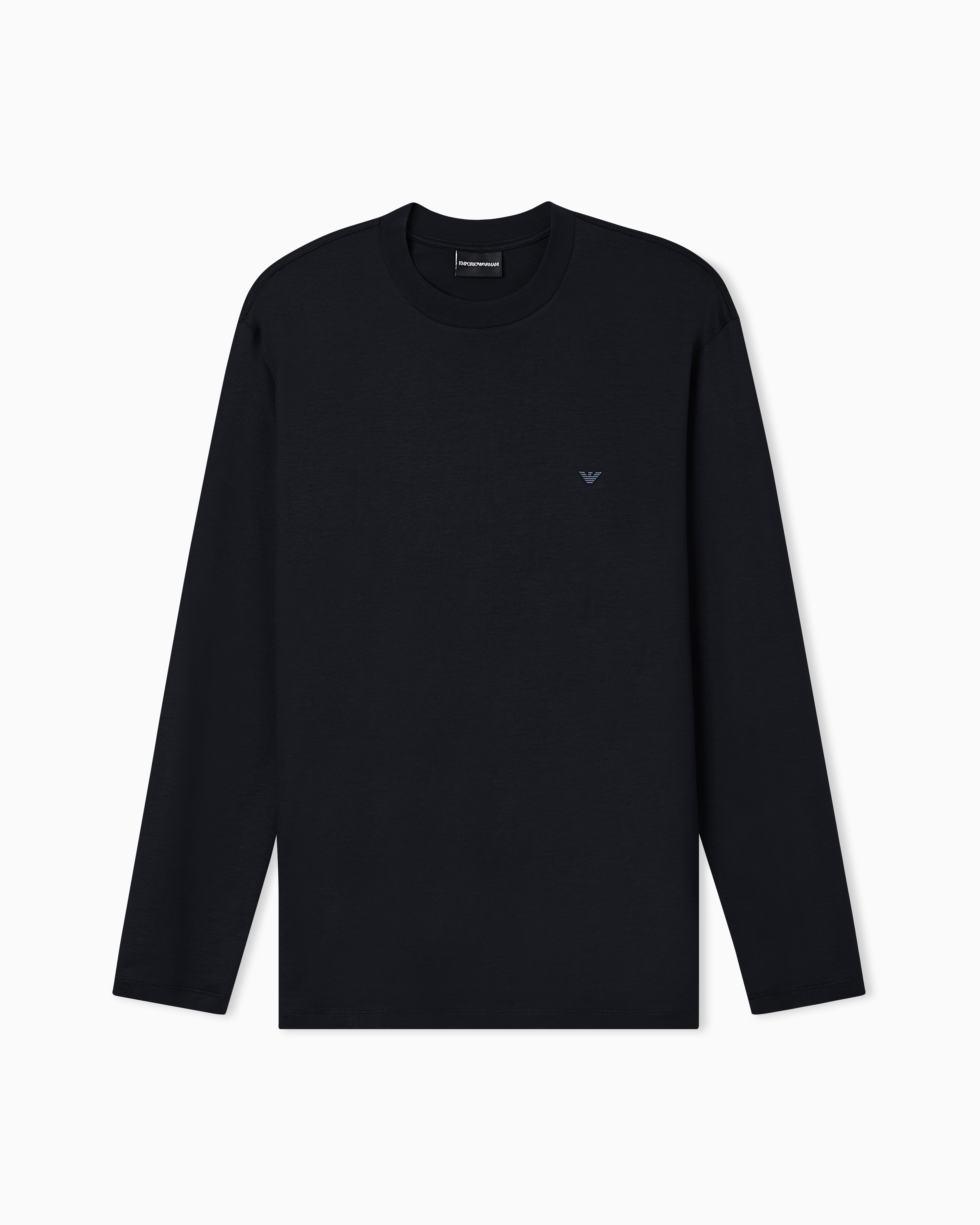 Emporio Armani - Lyocell-blend jersey jumper, Man, Navy Blue, Size: