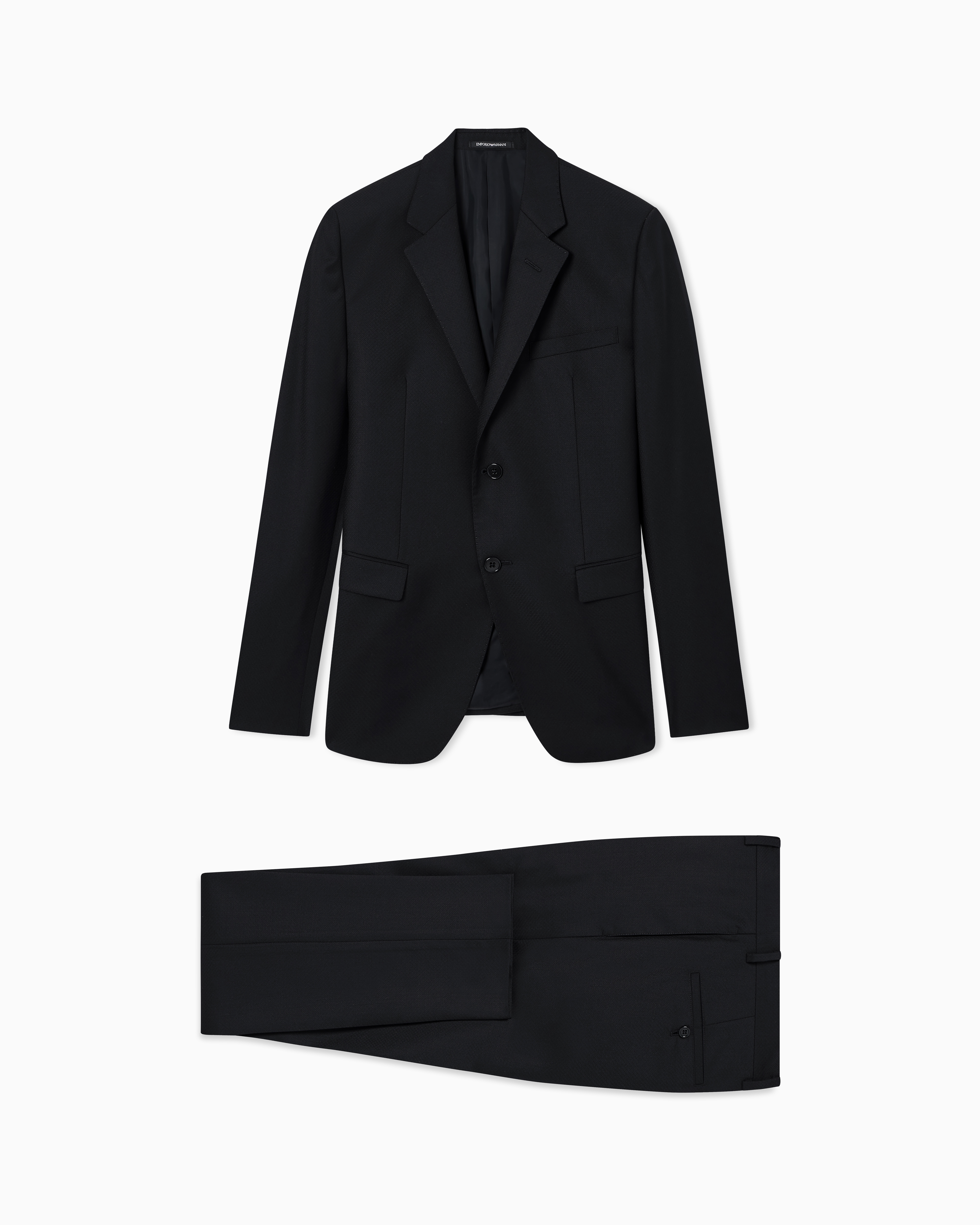 Emporio Armani - Slim-fit single-breasted suit a monochromatic micro-jacquard virgin wool, Man, Black, Size: