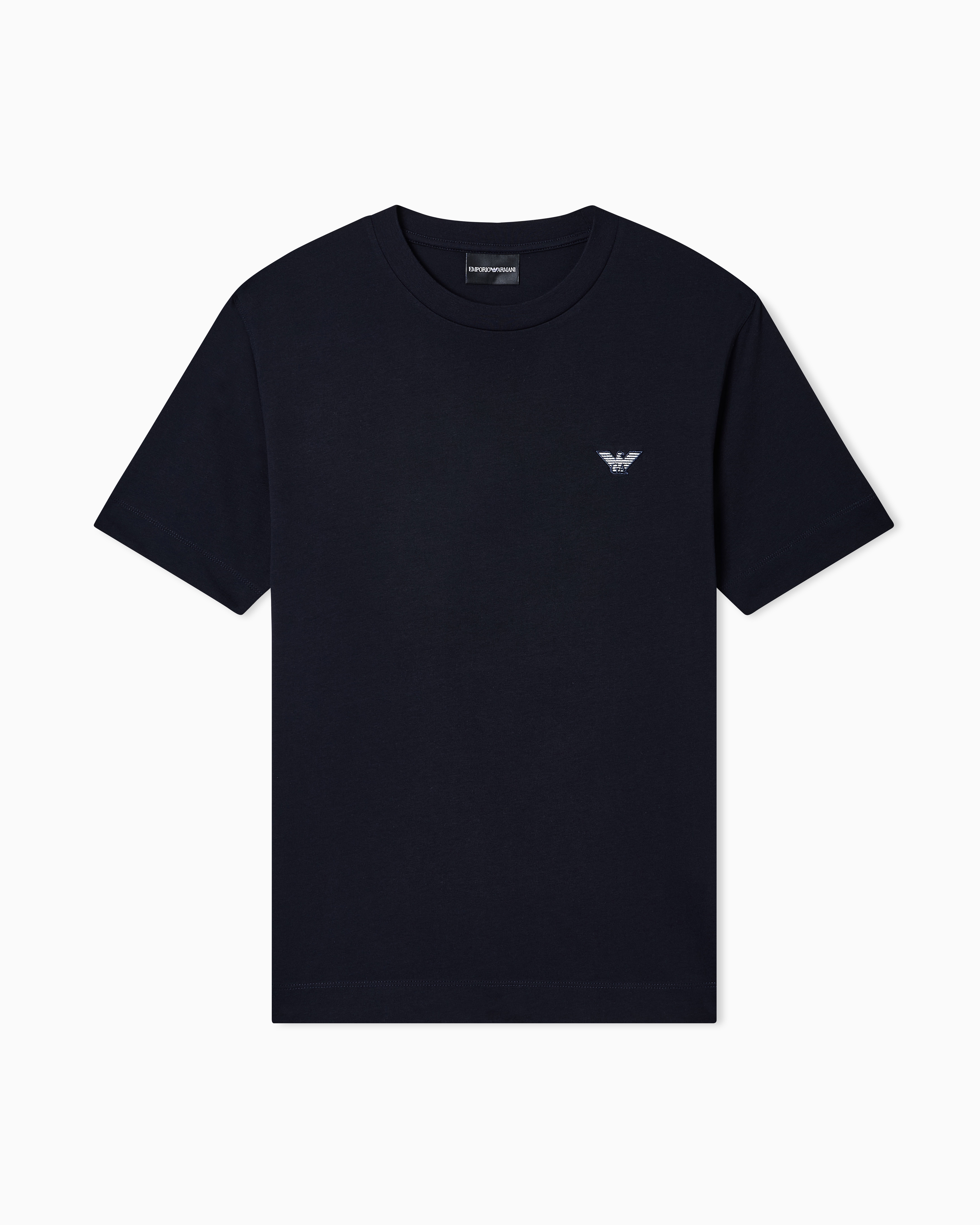 Emporio Armani Navy Blue Slim-Fit T-Shirt In Heavy Jersey
