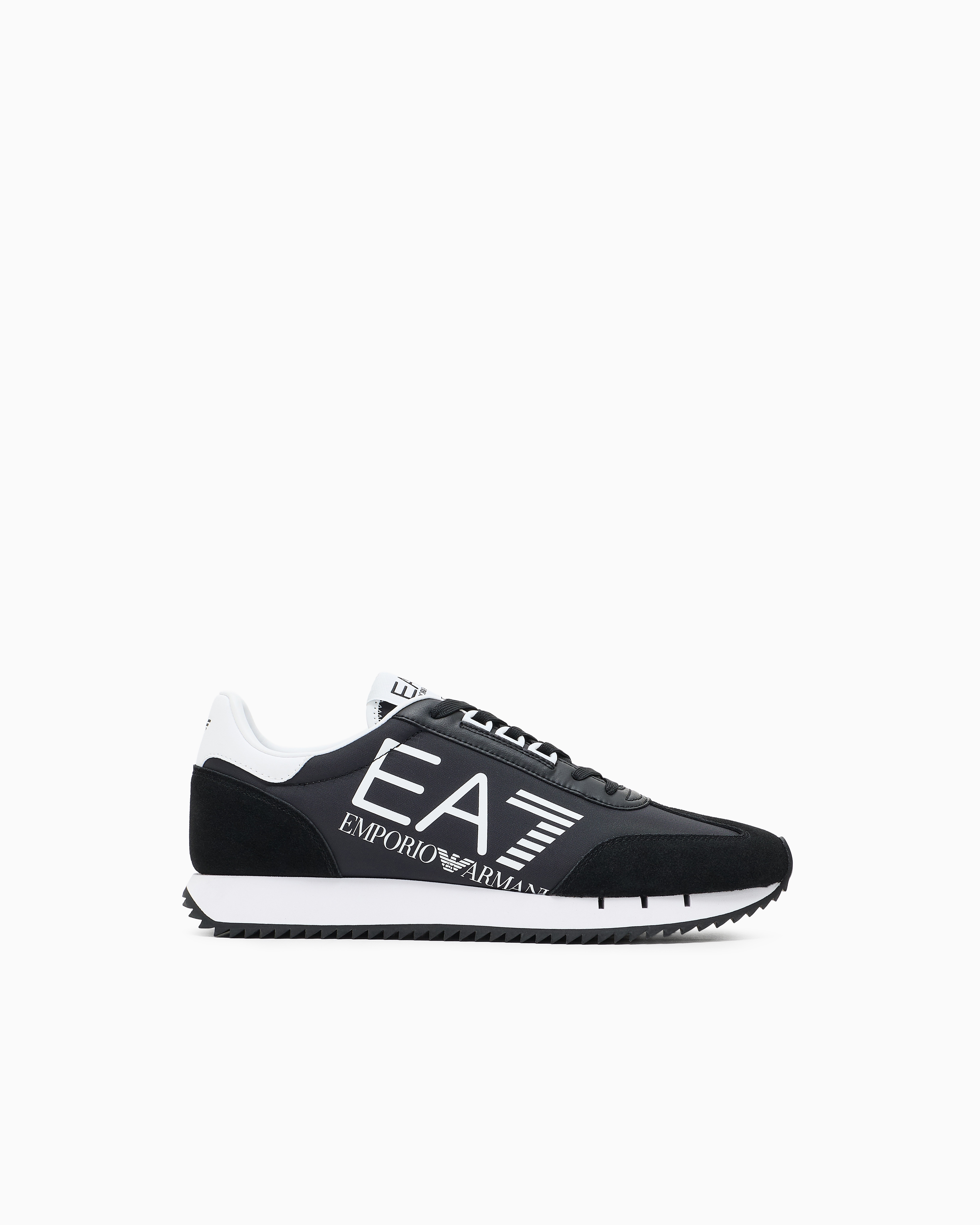 Ea7 Unisex Black And White Vintage Sneakers