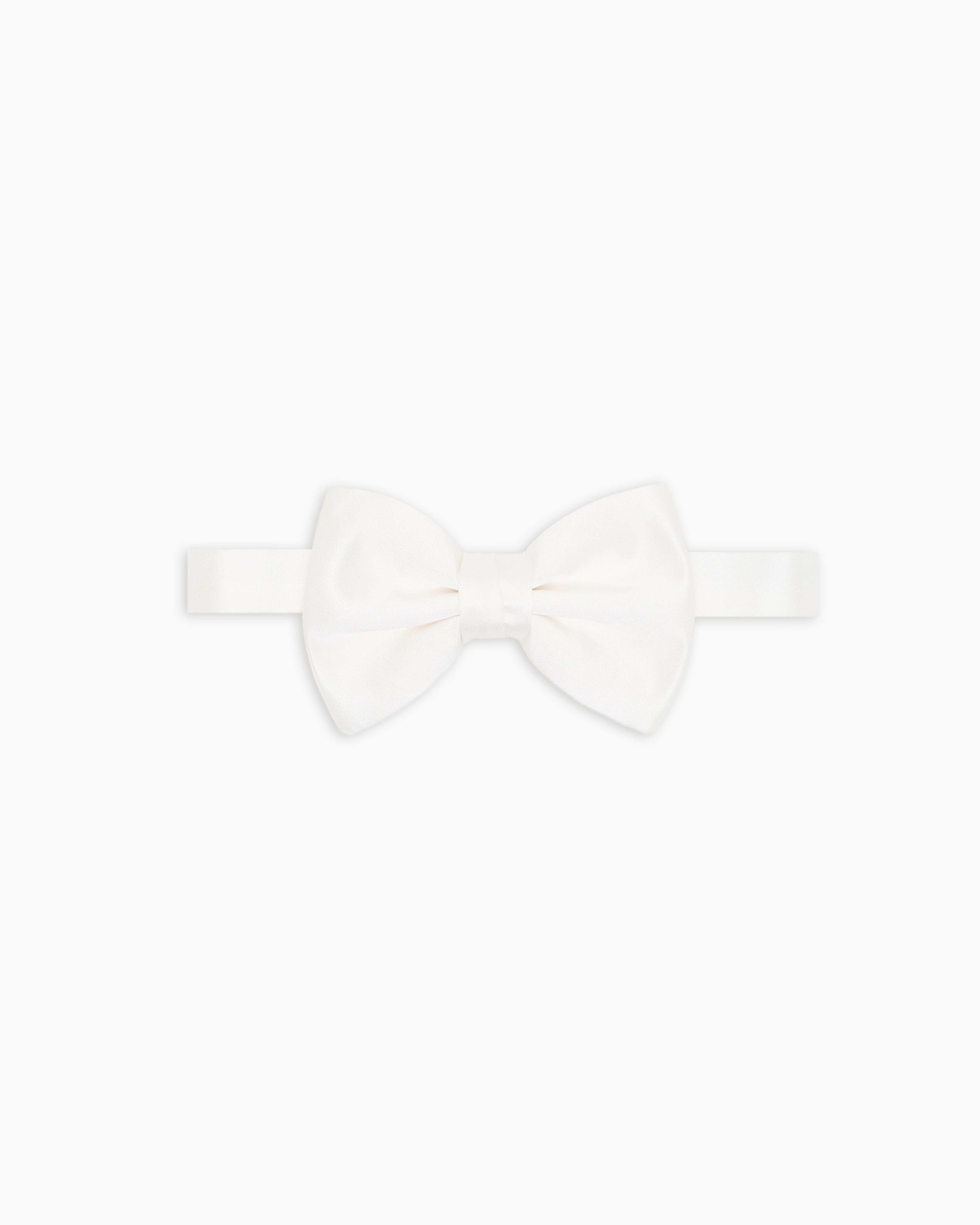 Emporio Armani White Knotted Bow Tie In Micro-Textured Pure Silk