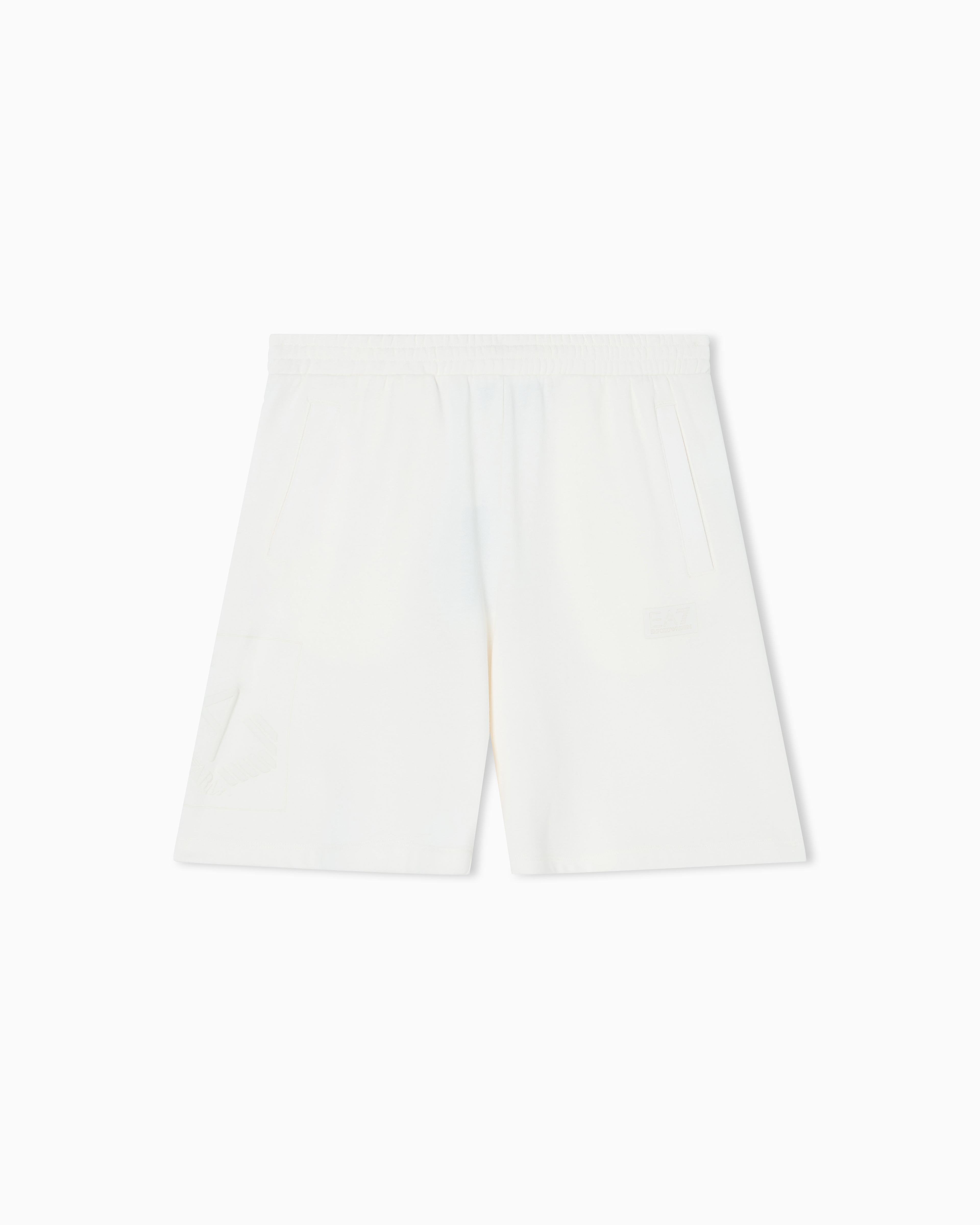 Ea7 Boys White Logo Series Cotton-Blend Bermuda Shorts