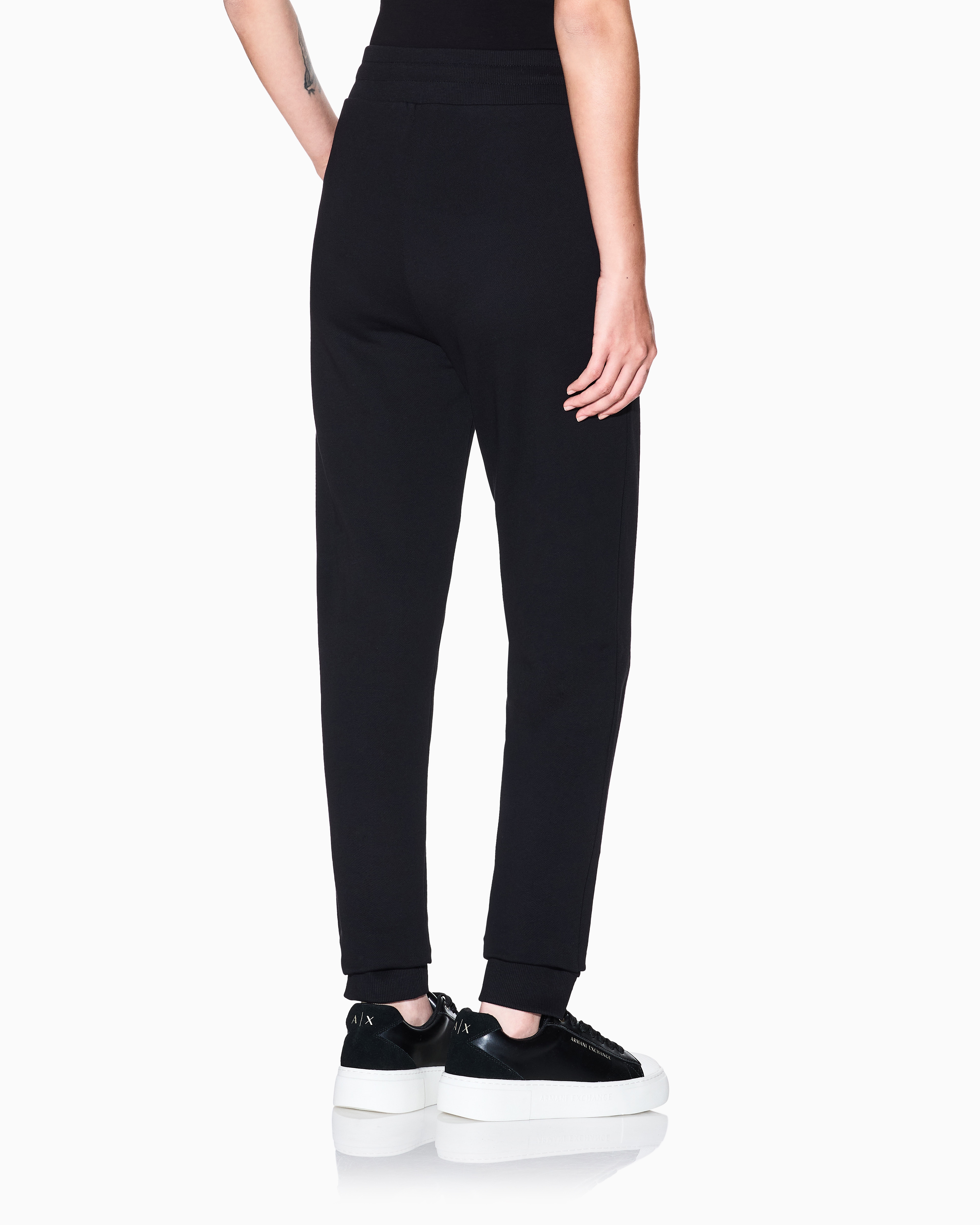Armani Exchange Relaxed Fit Trousers In Black
