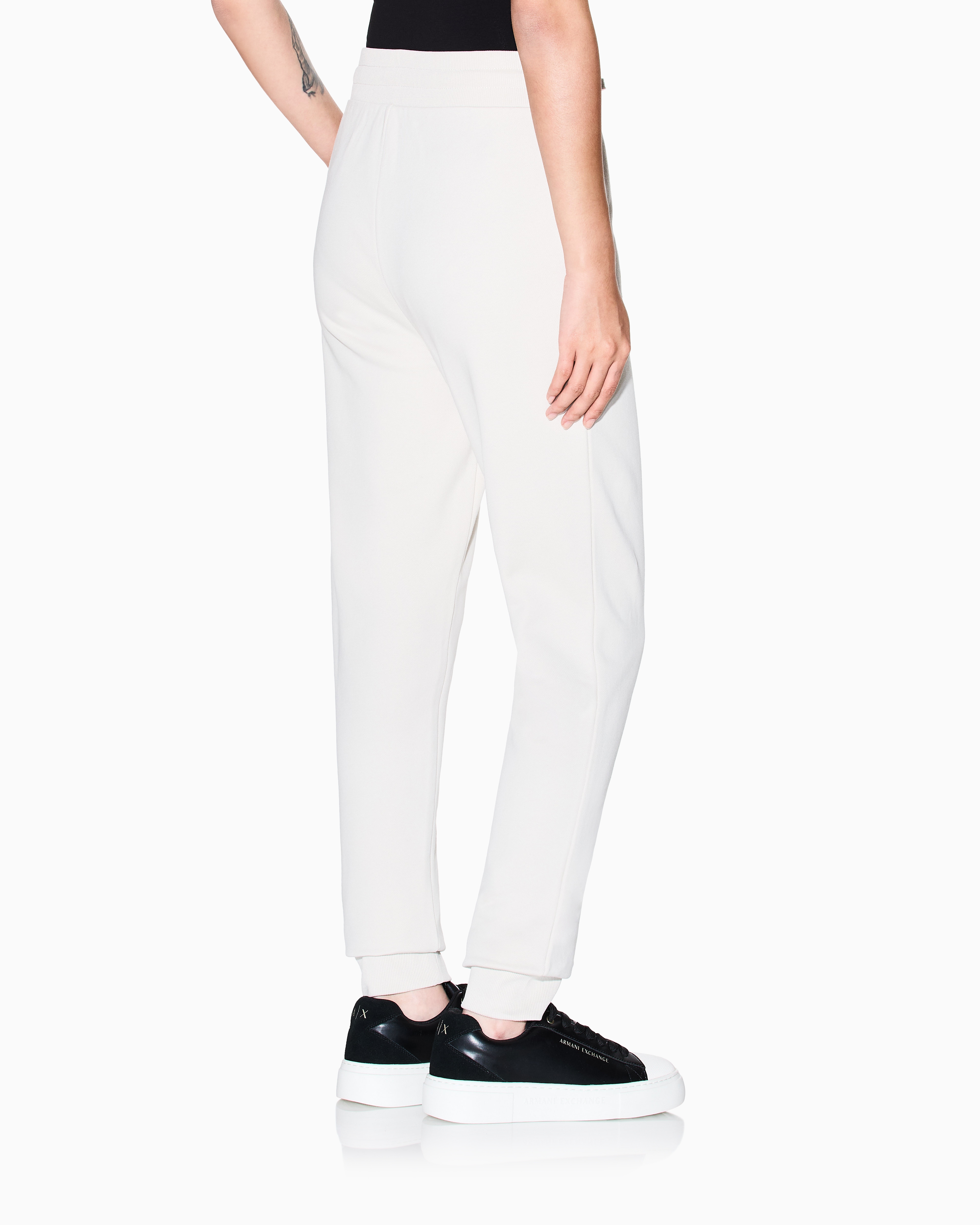 Armani Exchange Relaxed Fit Trousers In White