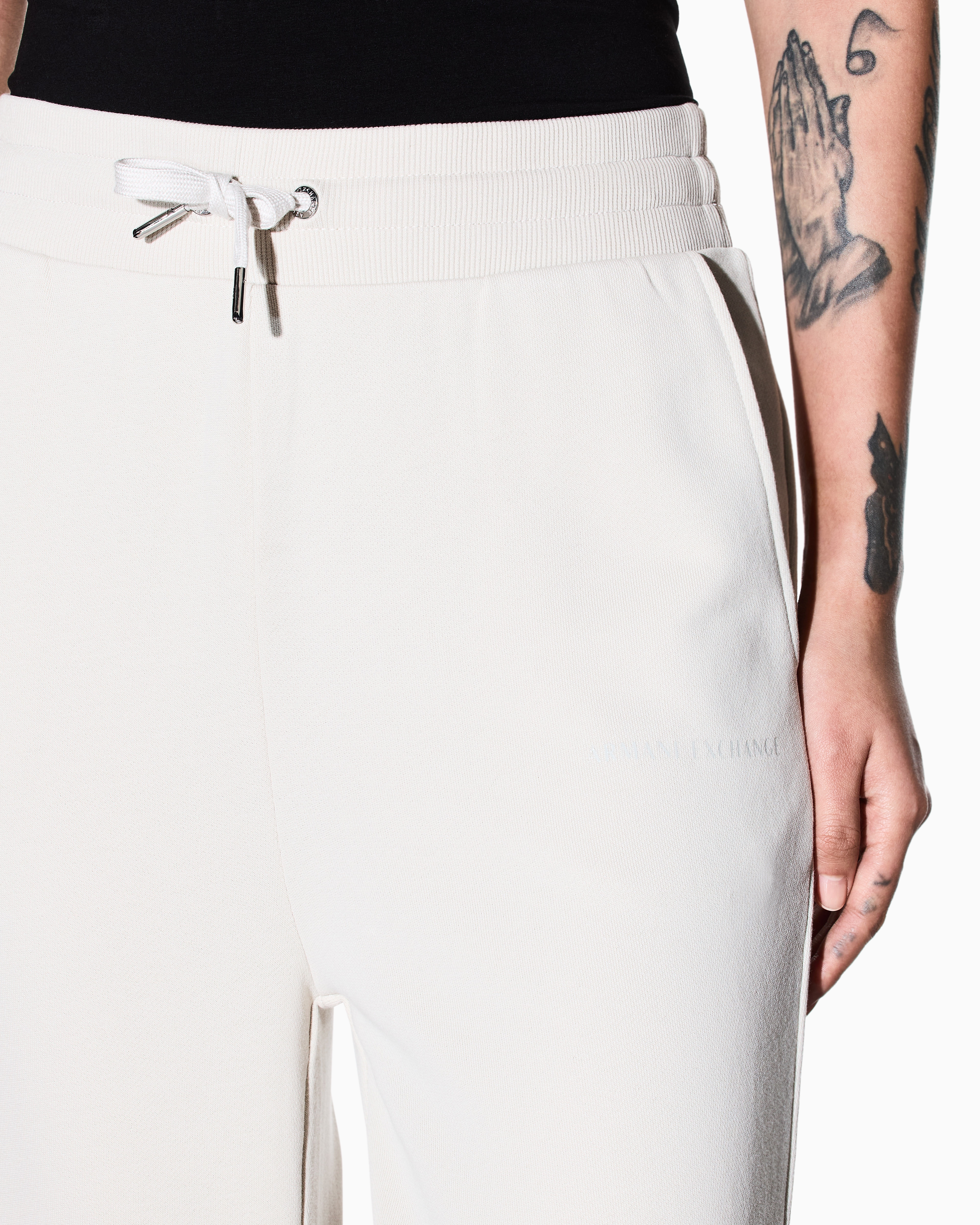 Armani Exchange Relaxed Fit Trousers In White
