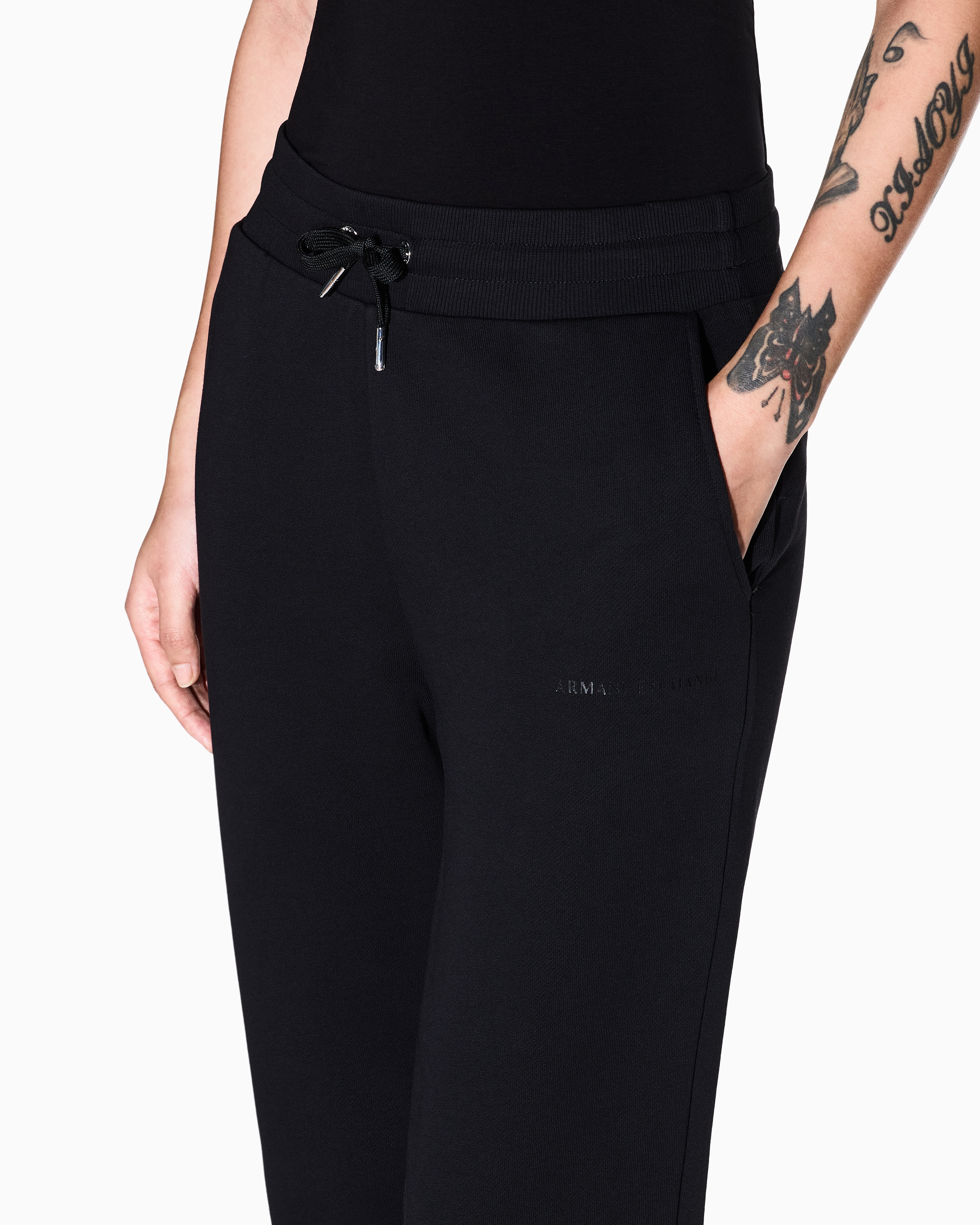 Armani Exchange Relaxed Fit Trousers In Black