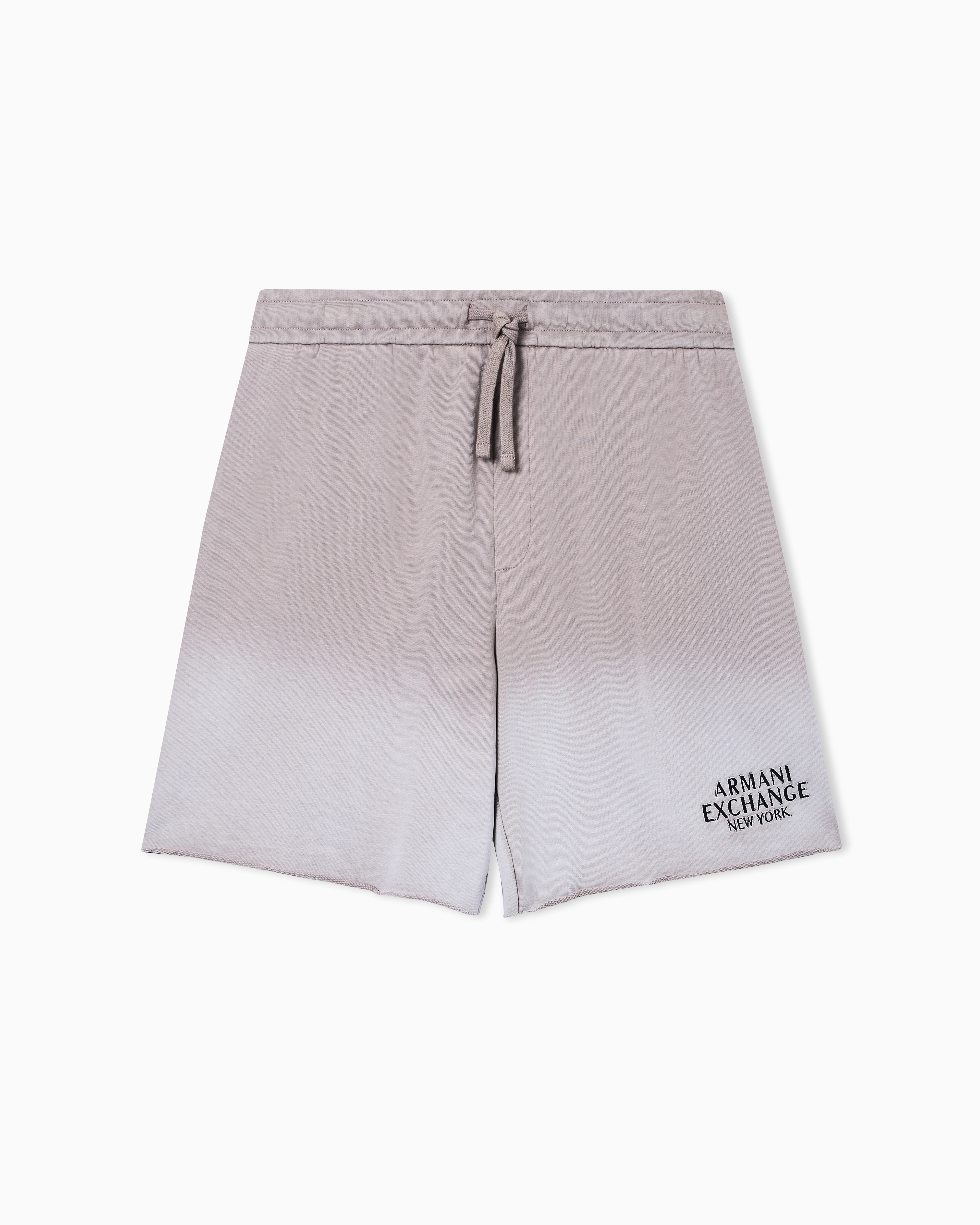 Armani Exchange Beige Used-Effect Bermuda Shorts With Logo
