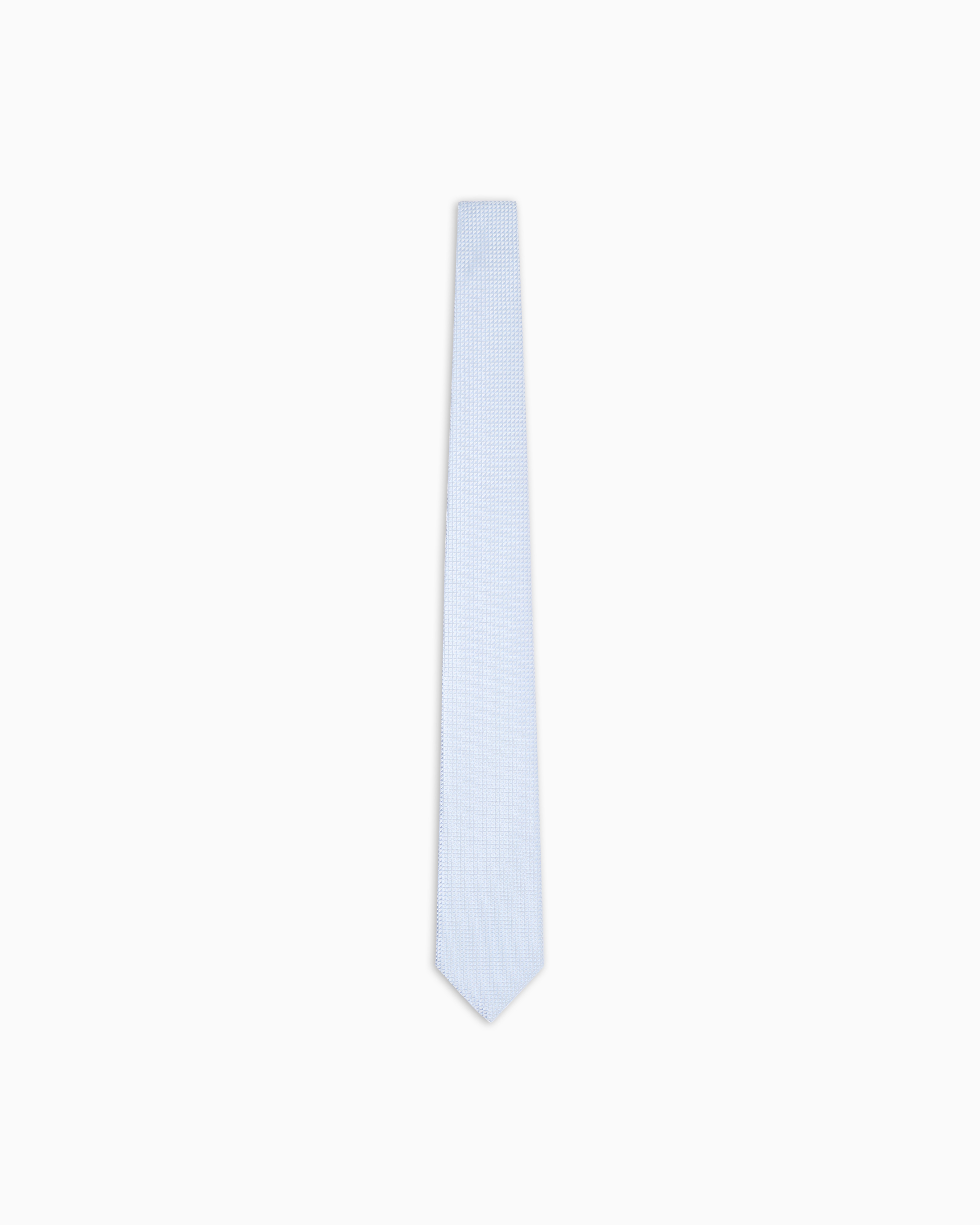 Emporio Armani Light Blue Textured Pure Silk Tie