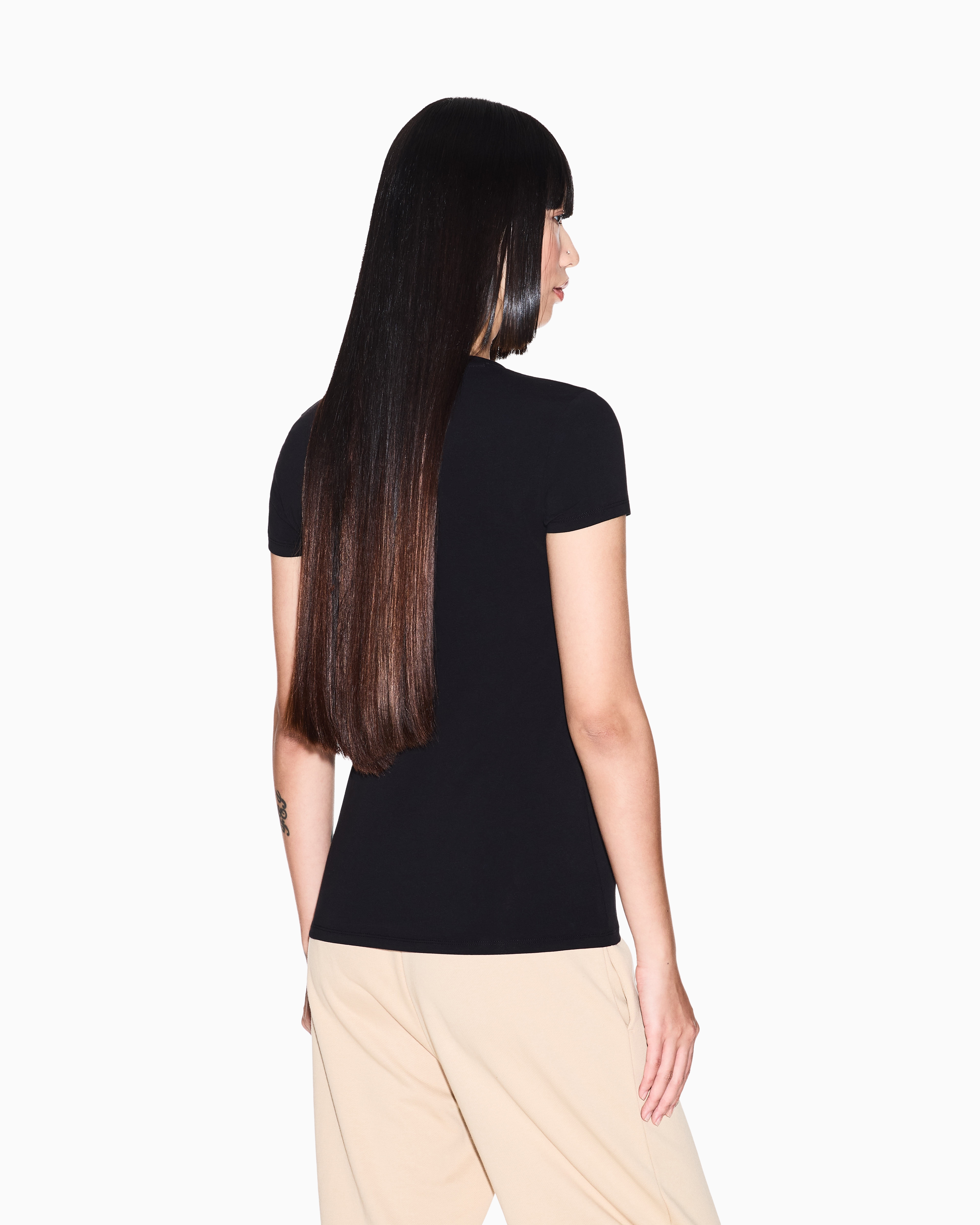 Armani Exchange Slim Fit T-shirts In Black