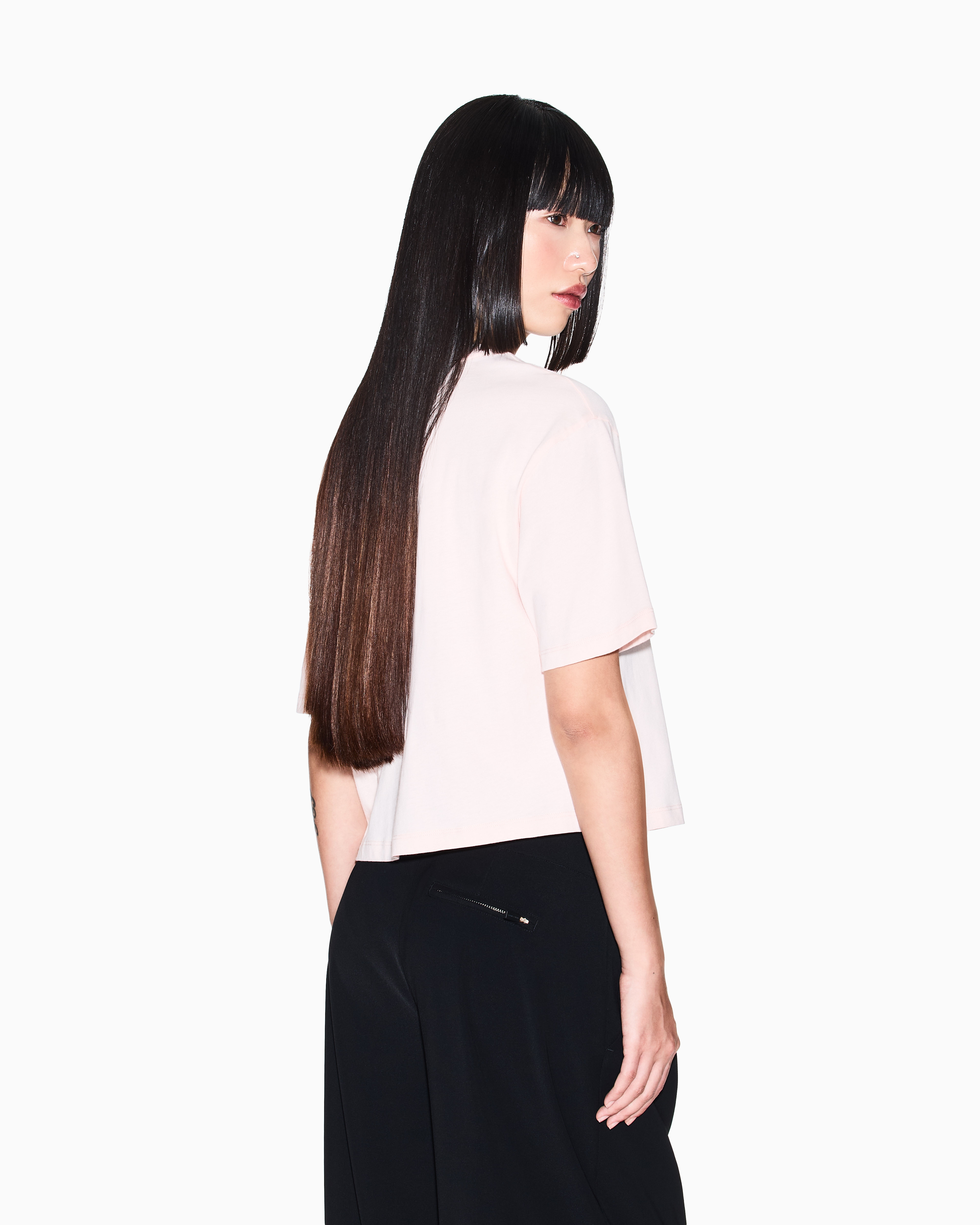 Armani Exchange Cropped T-shirts In Pink