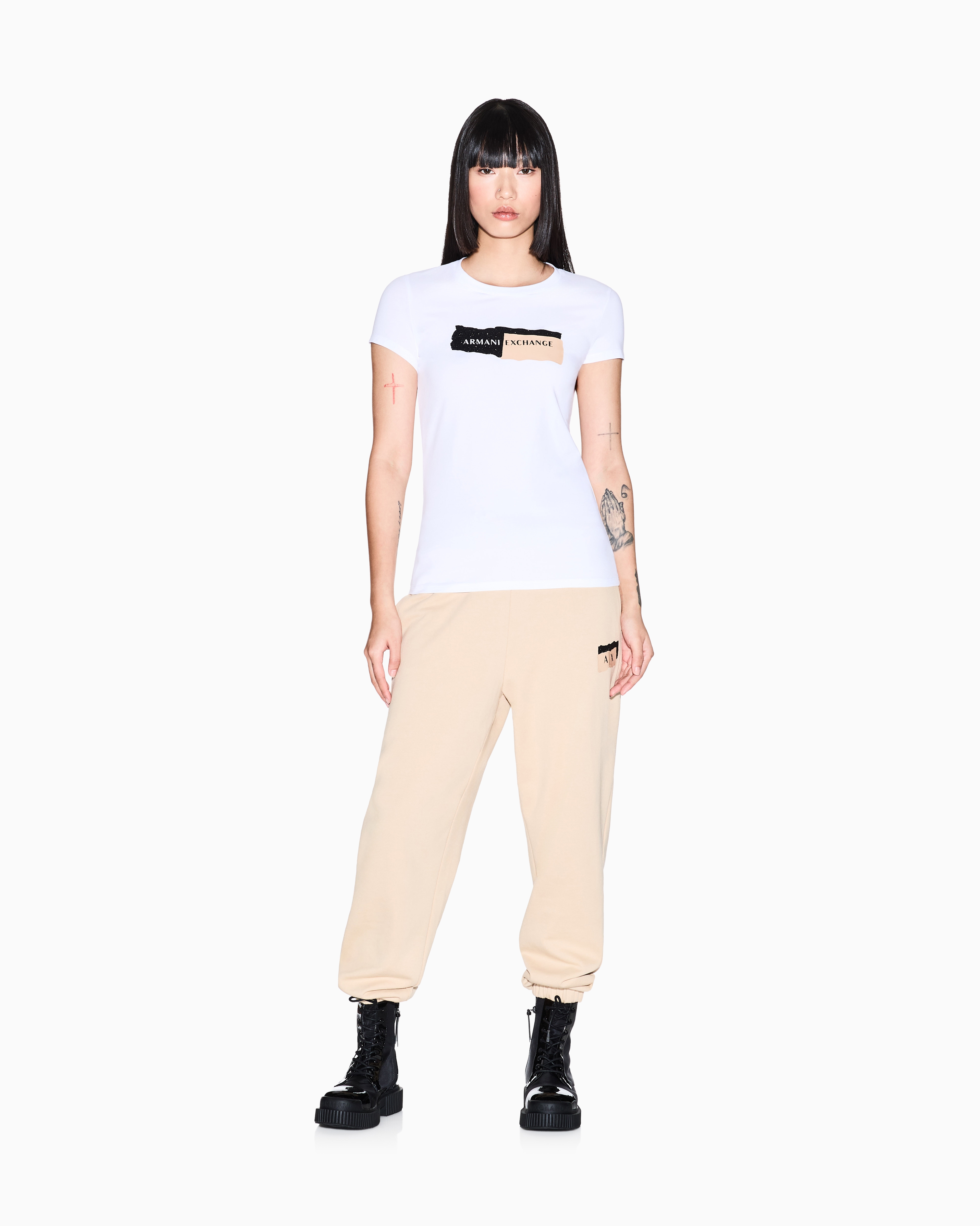 Armani Exchange Slim Fit T-shirts In White