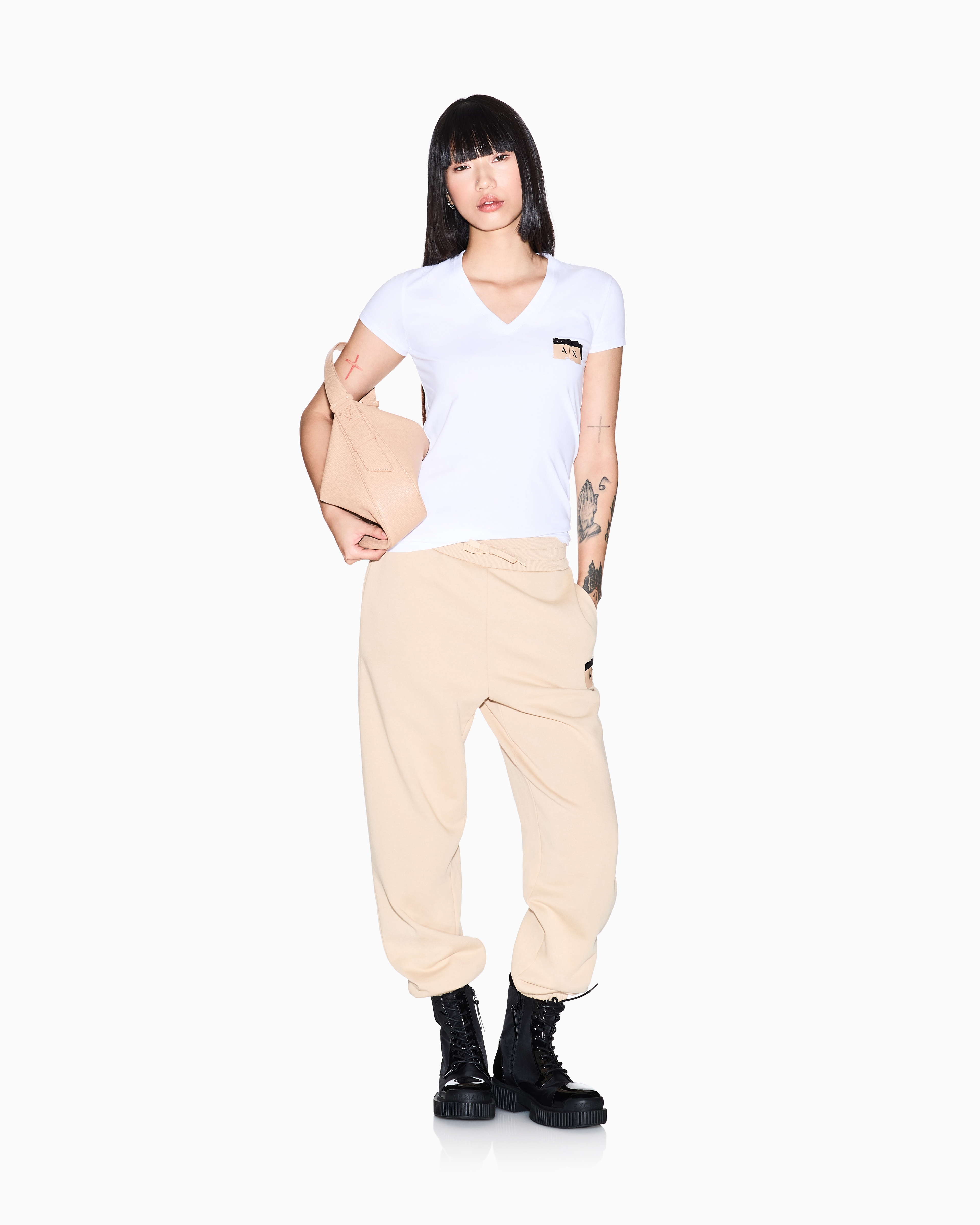 Armani Exchange Slim Fit T-shirts In White