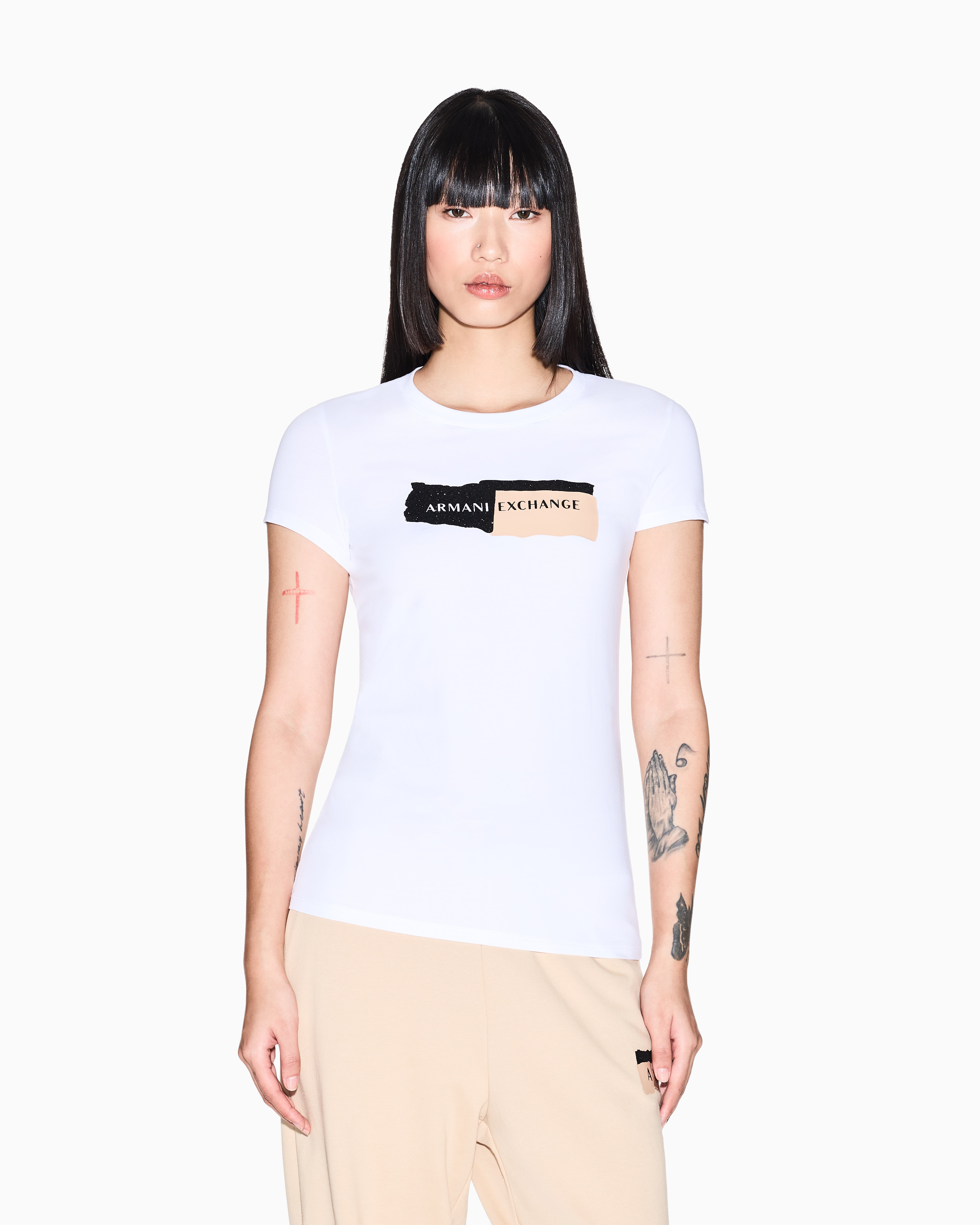 Armani Exchange Slim Fit T-shirts In White