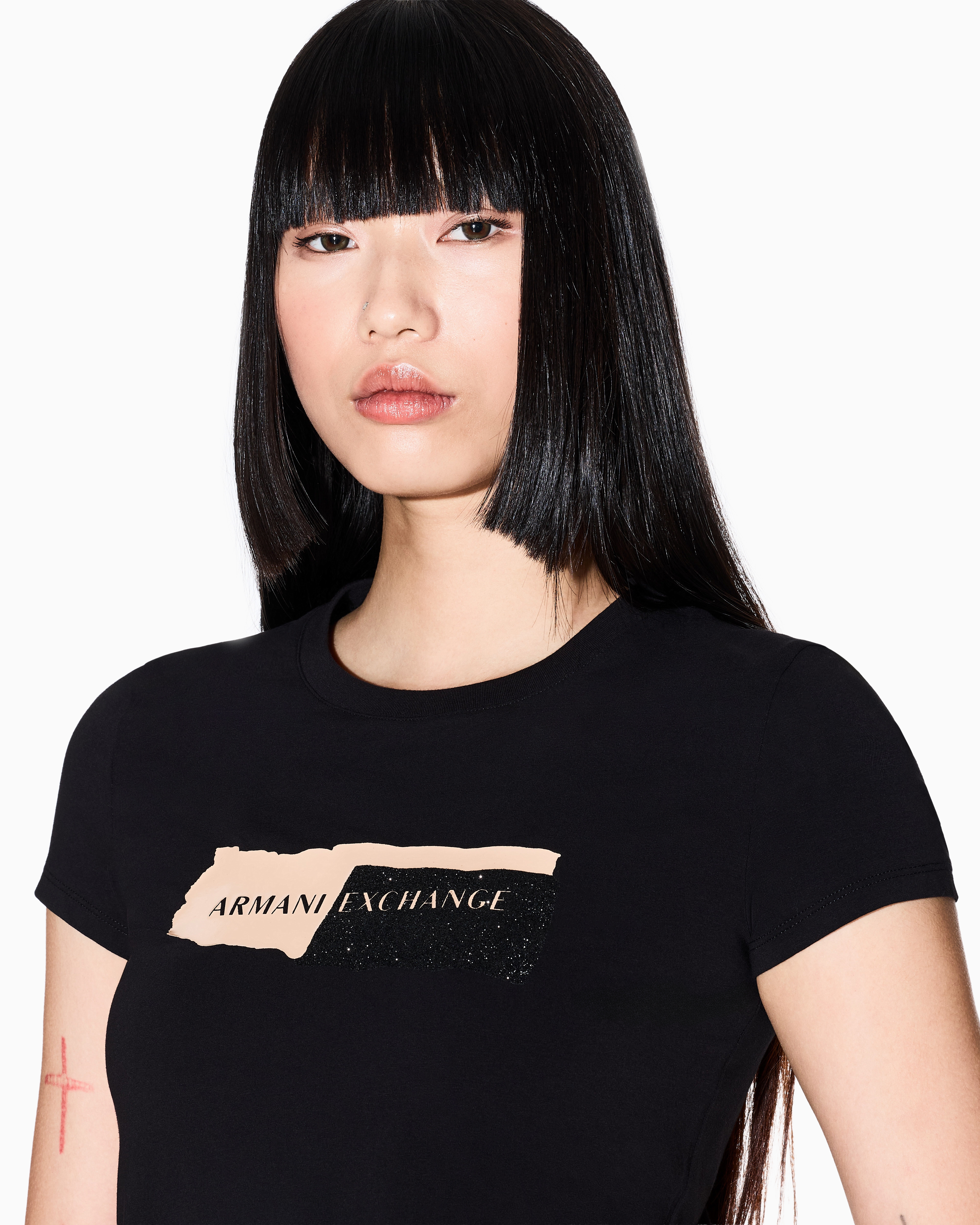 Armani Exchange Slim Fit T-shirts In Black