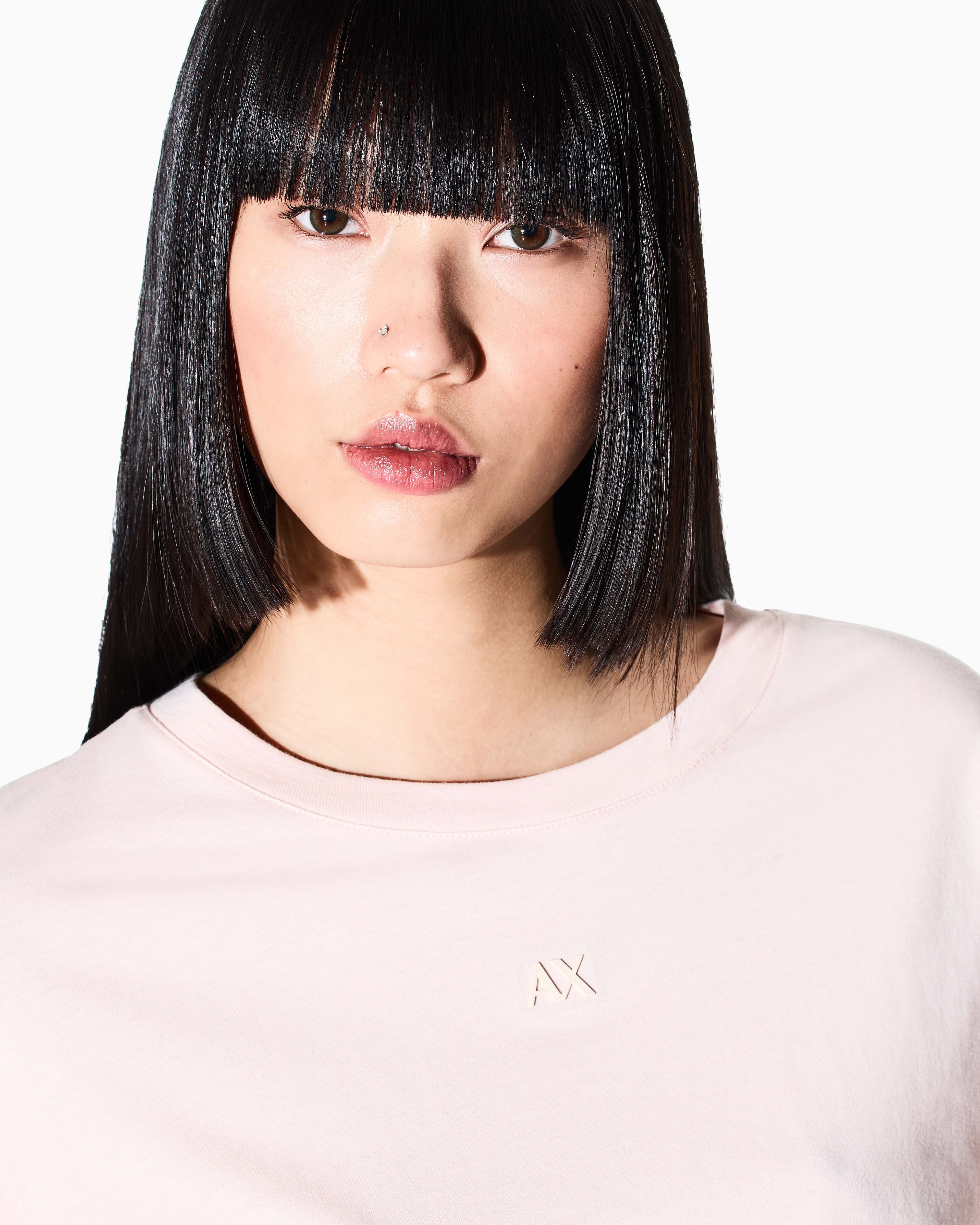Armani Exchange Cropped T-shirts In Pink