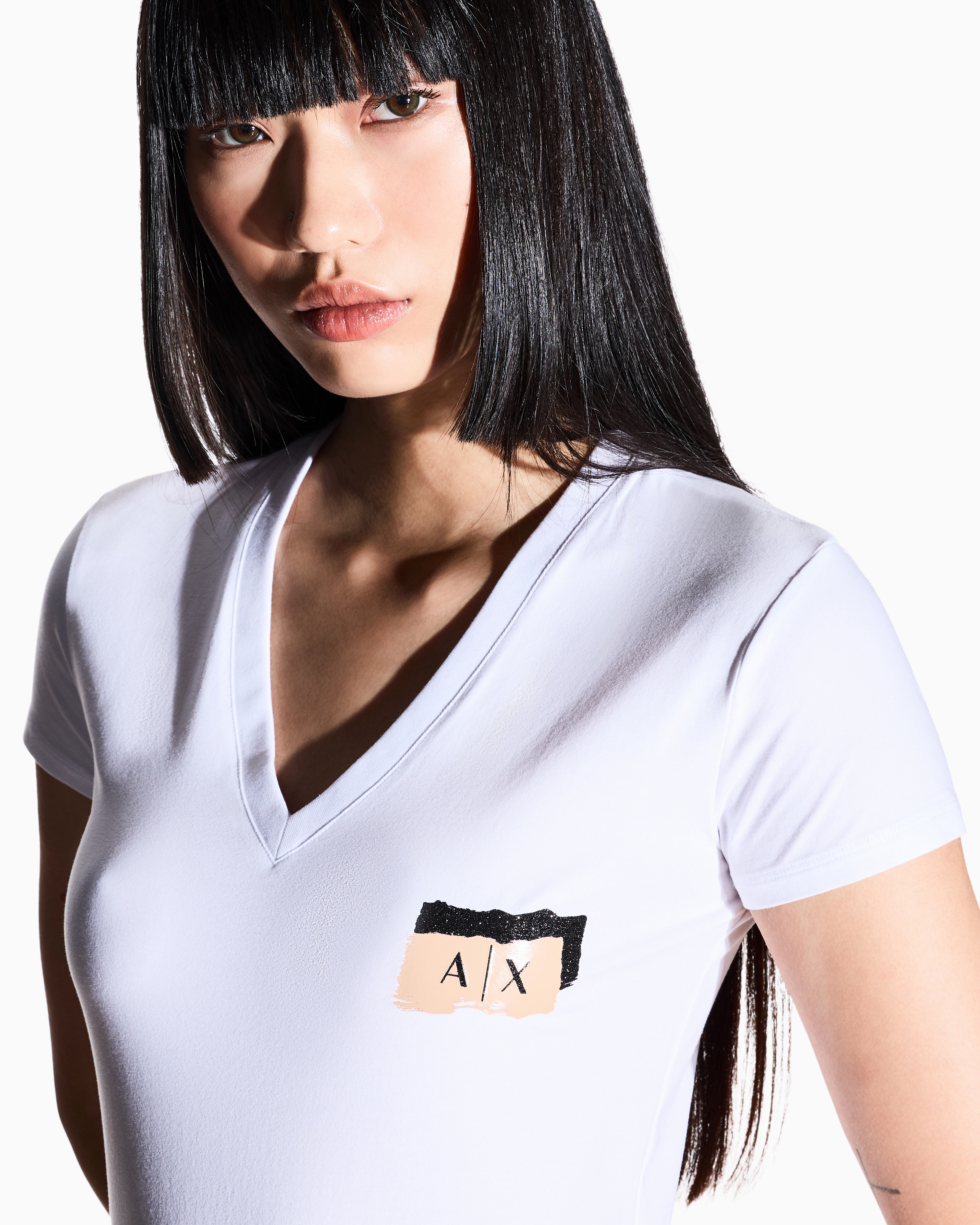 Armani Exchange Slim Fit T-shirts In White