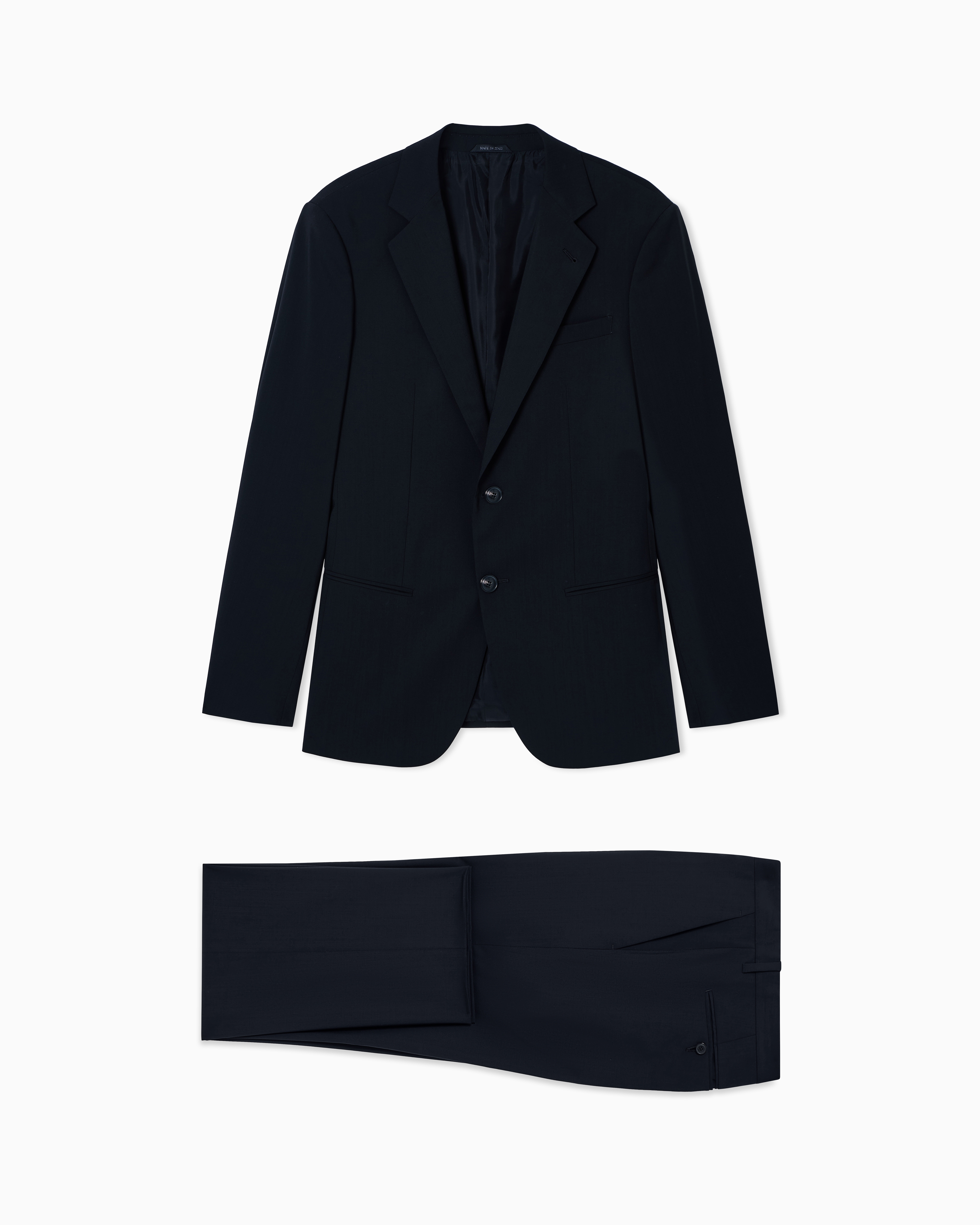 Giorgio Armani Black Single-Breasted Soho Line Suit In Virgin Wool