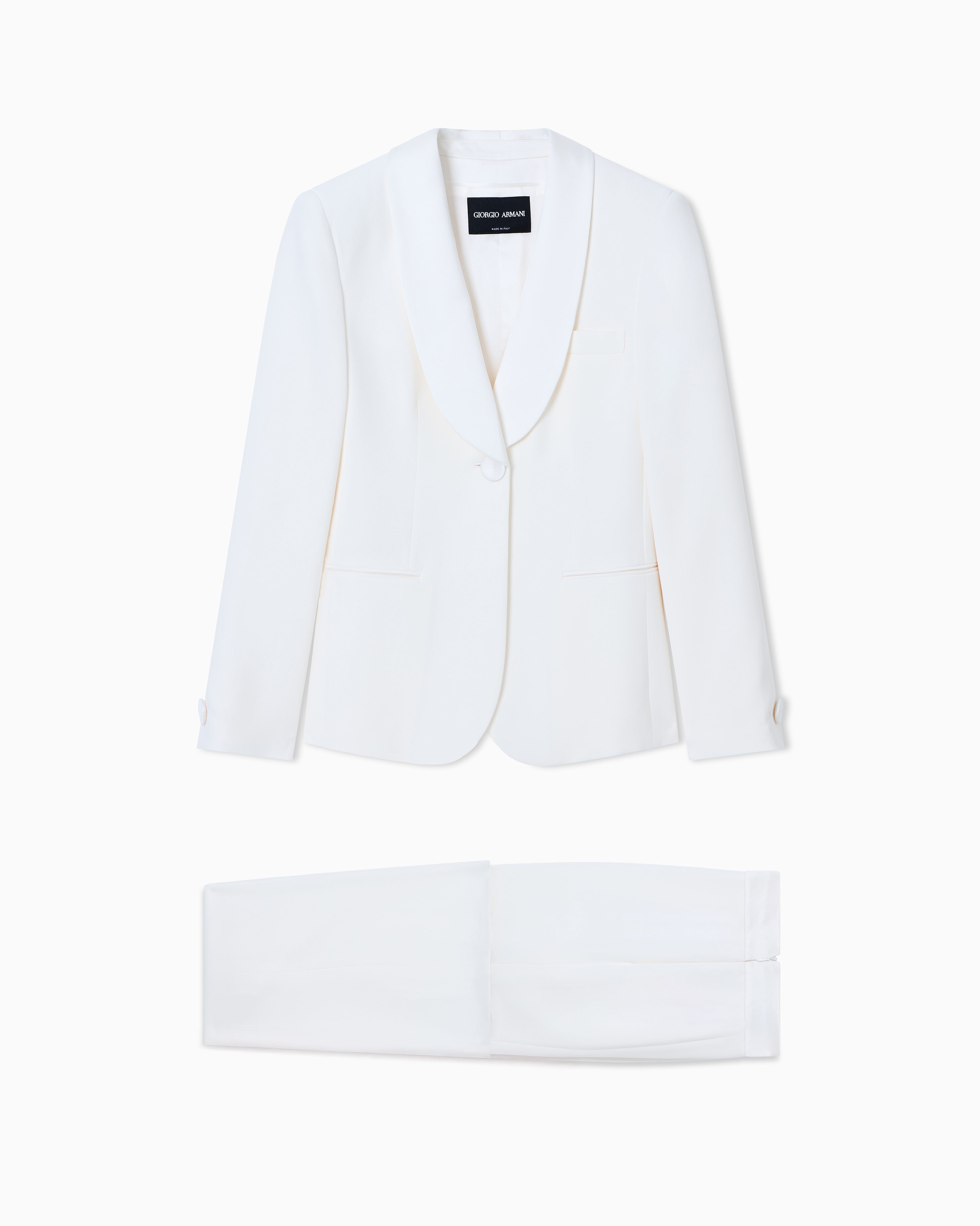 Giorgio Armani Men's White Pure Silk Crêpe Tuxedo