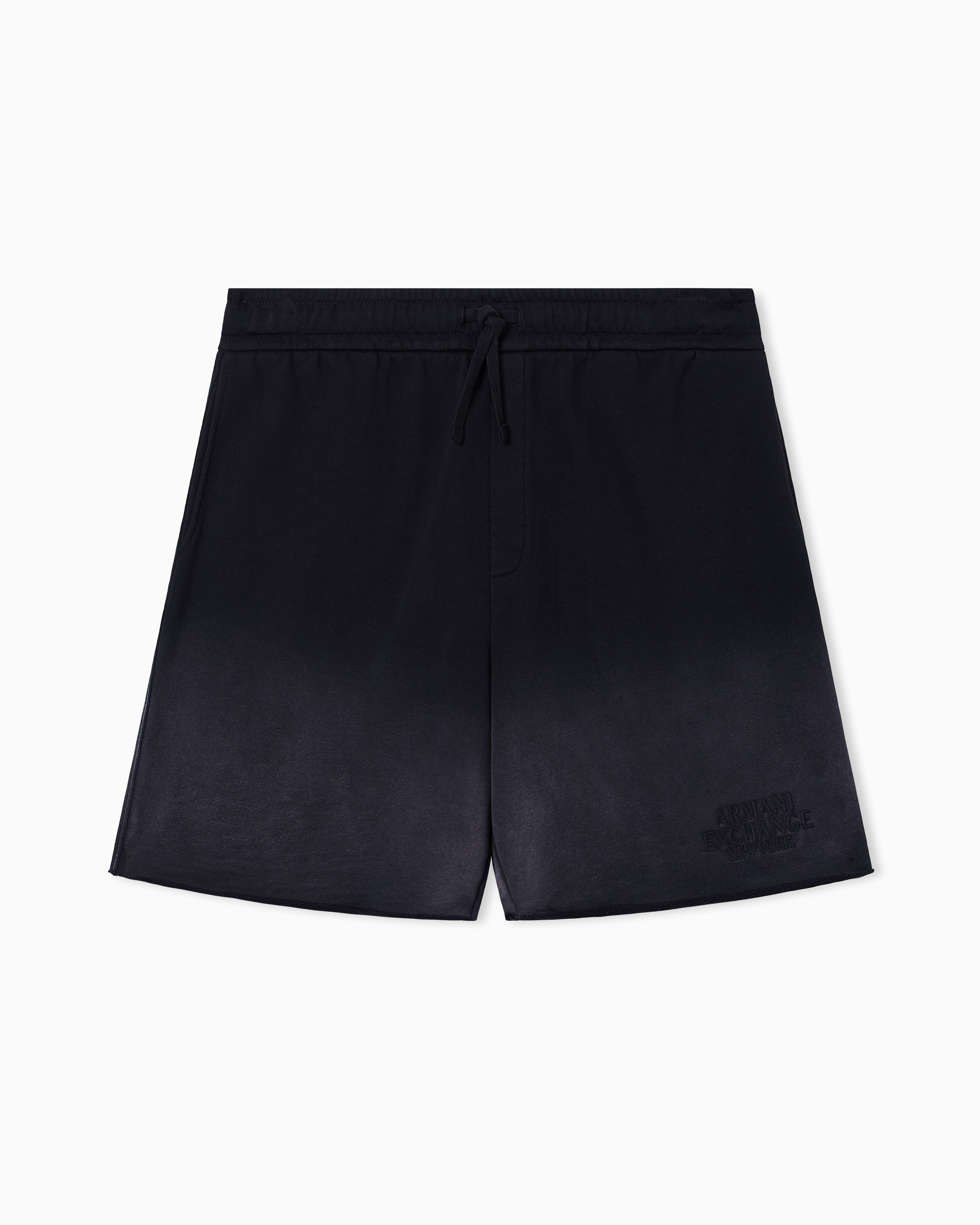 Armani Exchange Black Used-Effect Bermuda Shorts With Logo