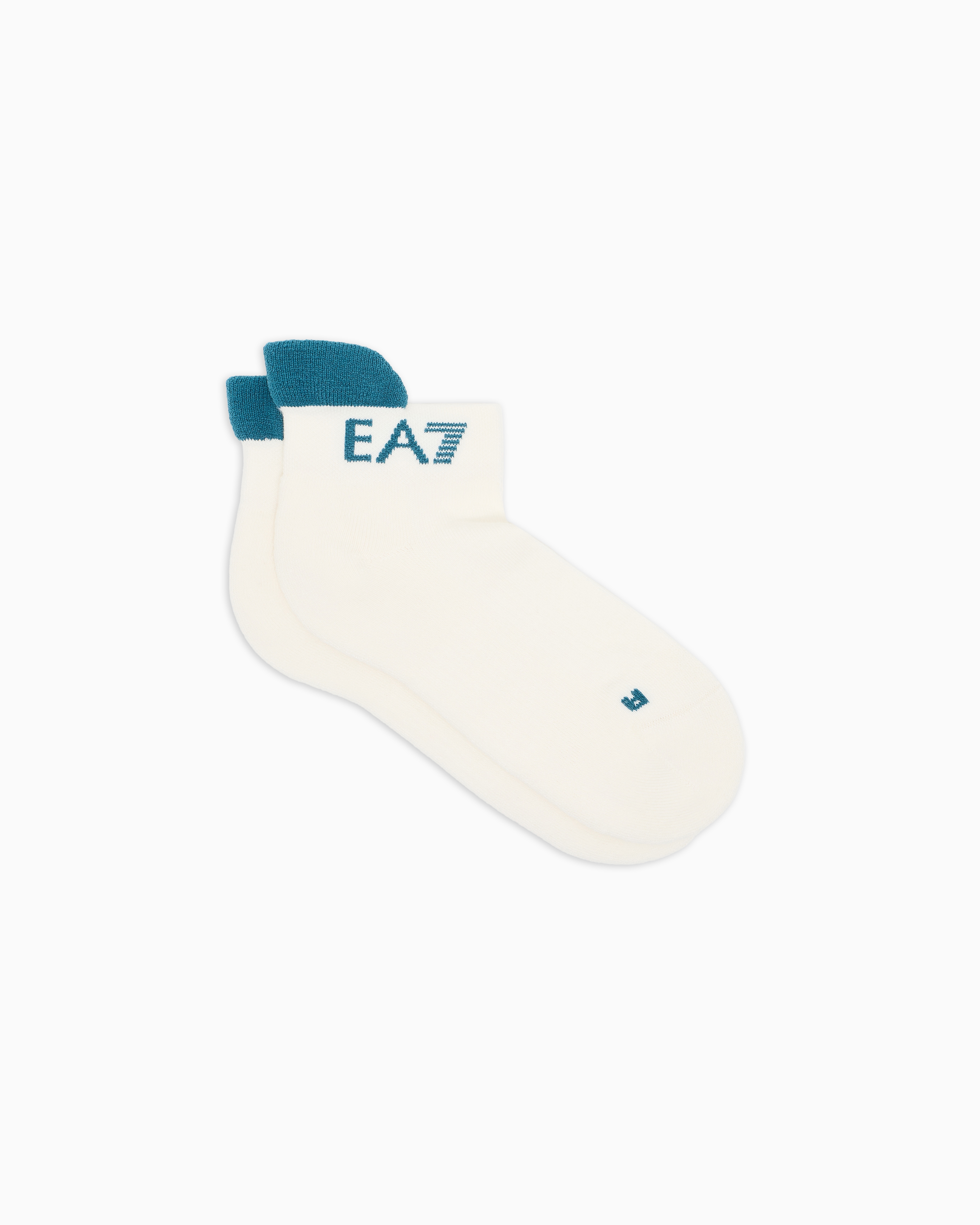 Ea7 Tennis Pro Cotton-blend Ankle Socks In Sand