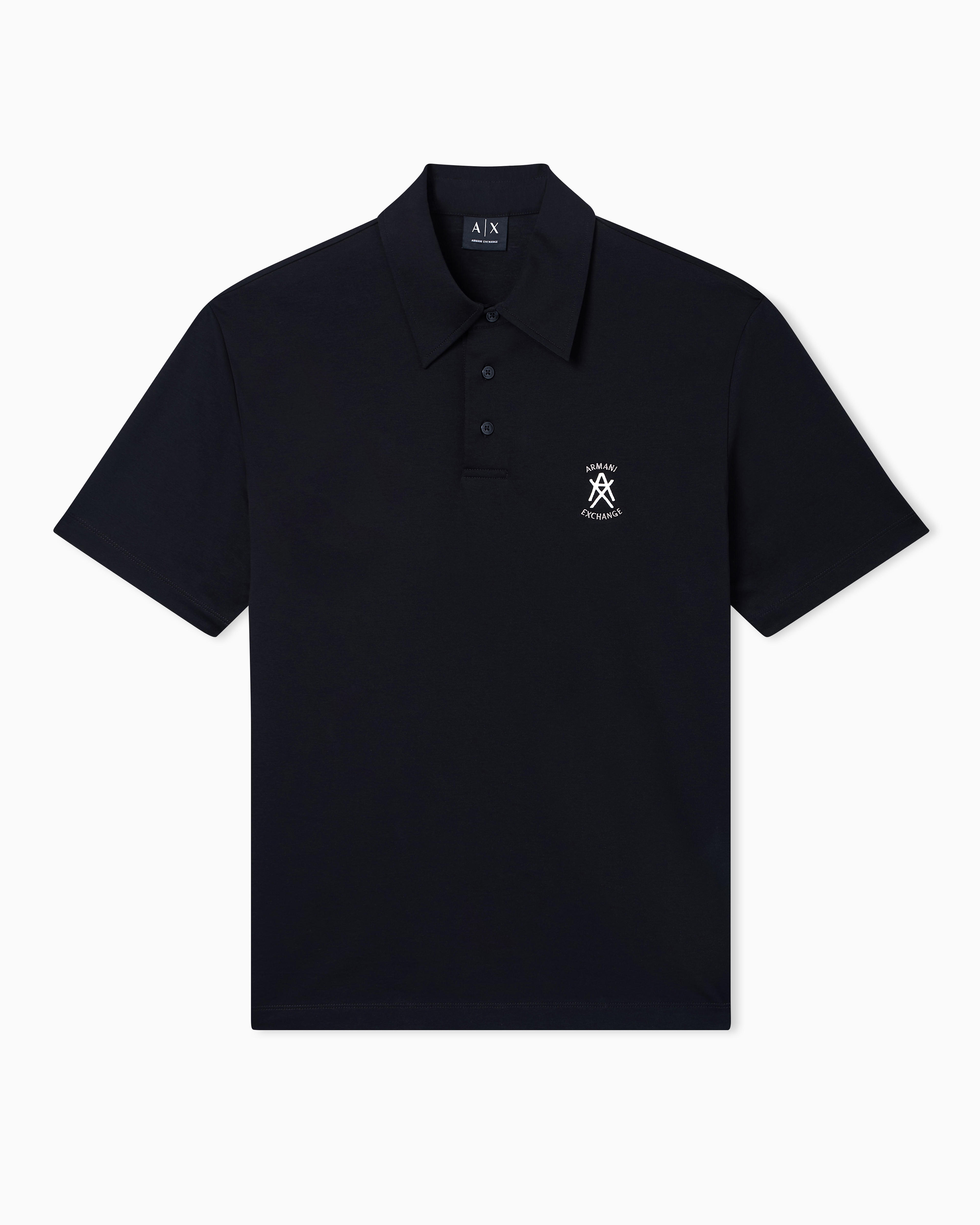 Armani Exchange Polo Shirts In Black