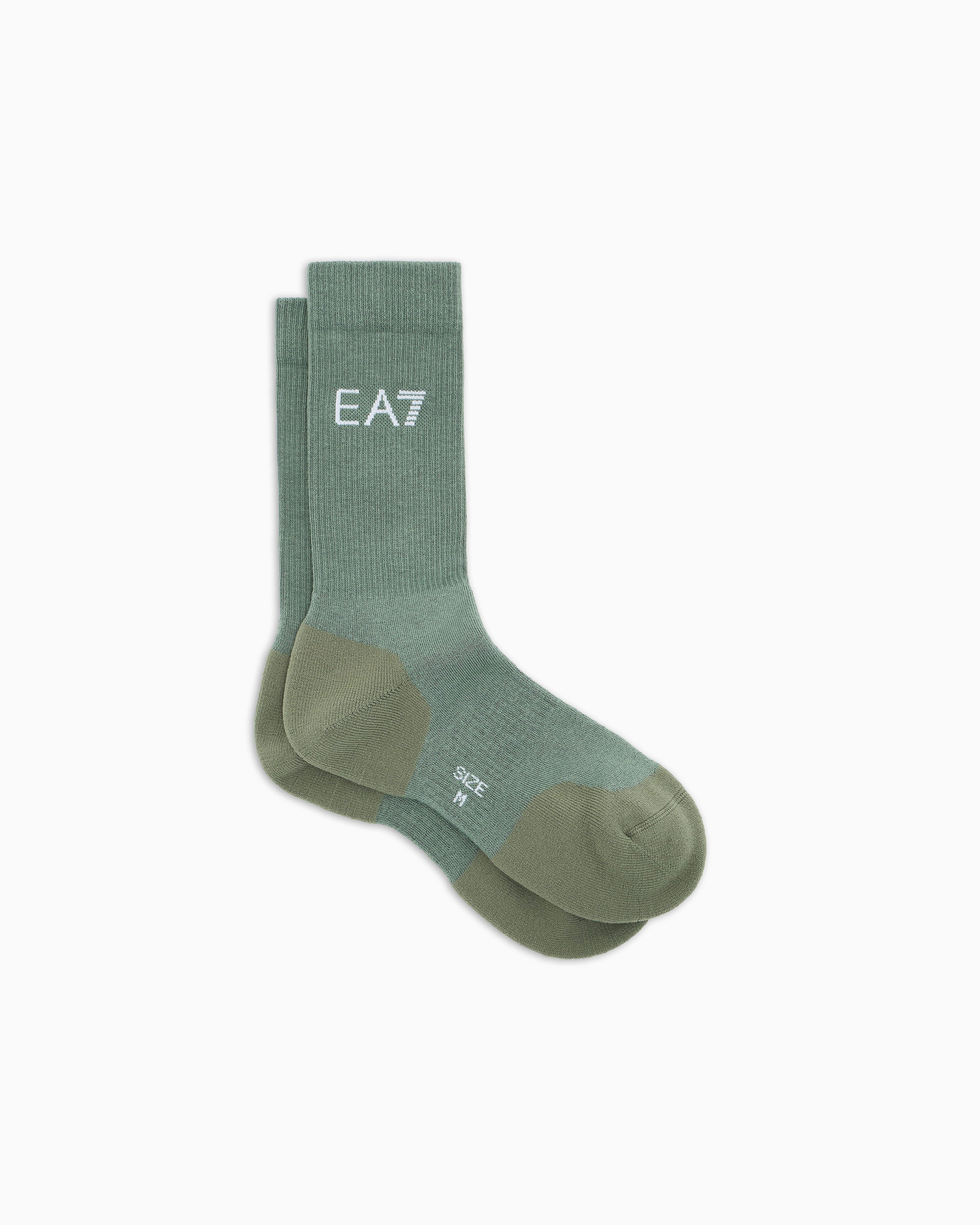Ea7 Unisex Green Tennis Pro Stretch-Cotton Blend Socks