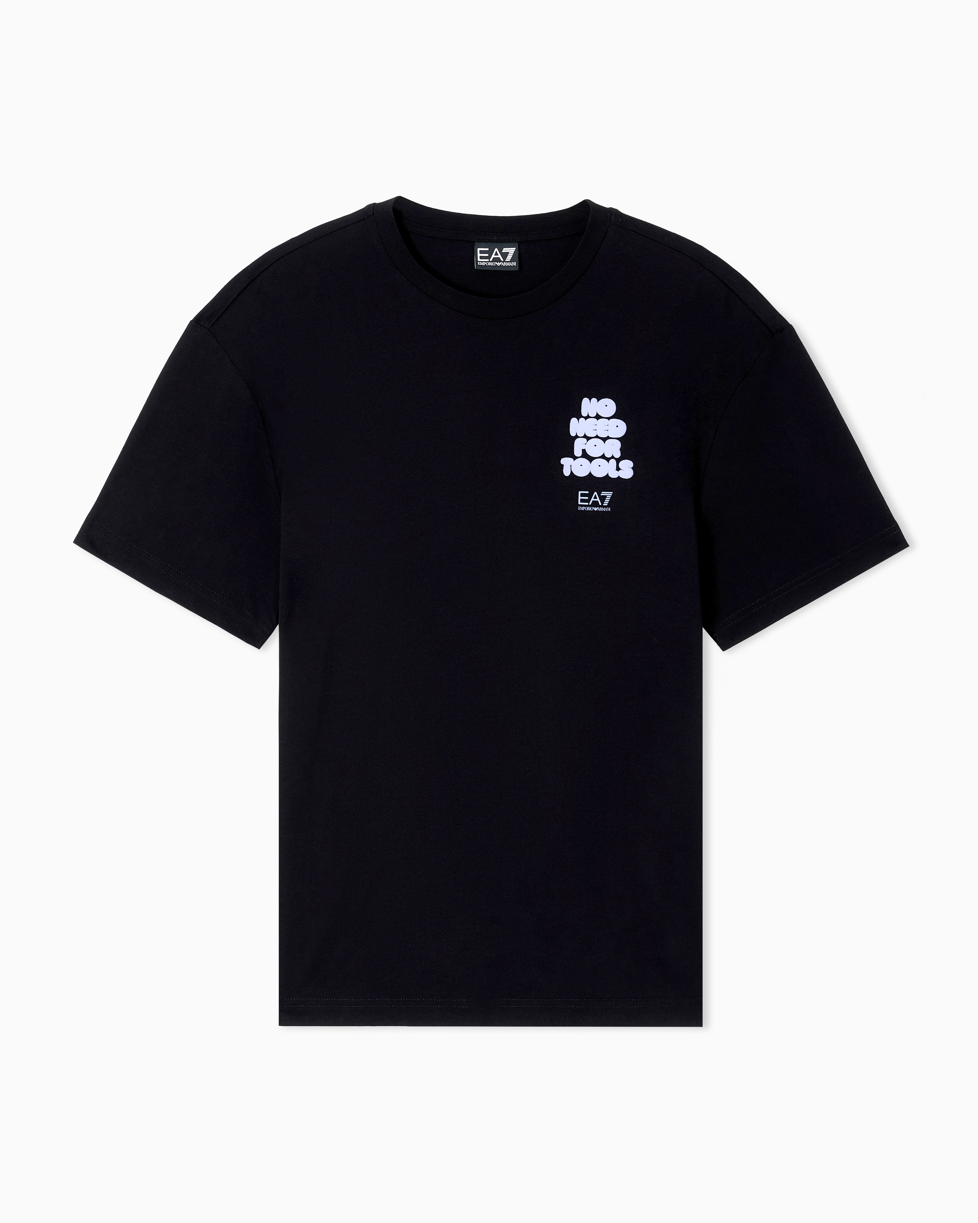 Ea7 Black Graphic Series Cotton Jersey T-Shirt