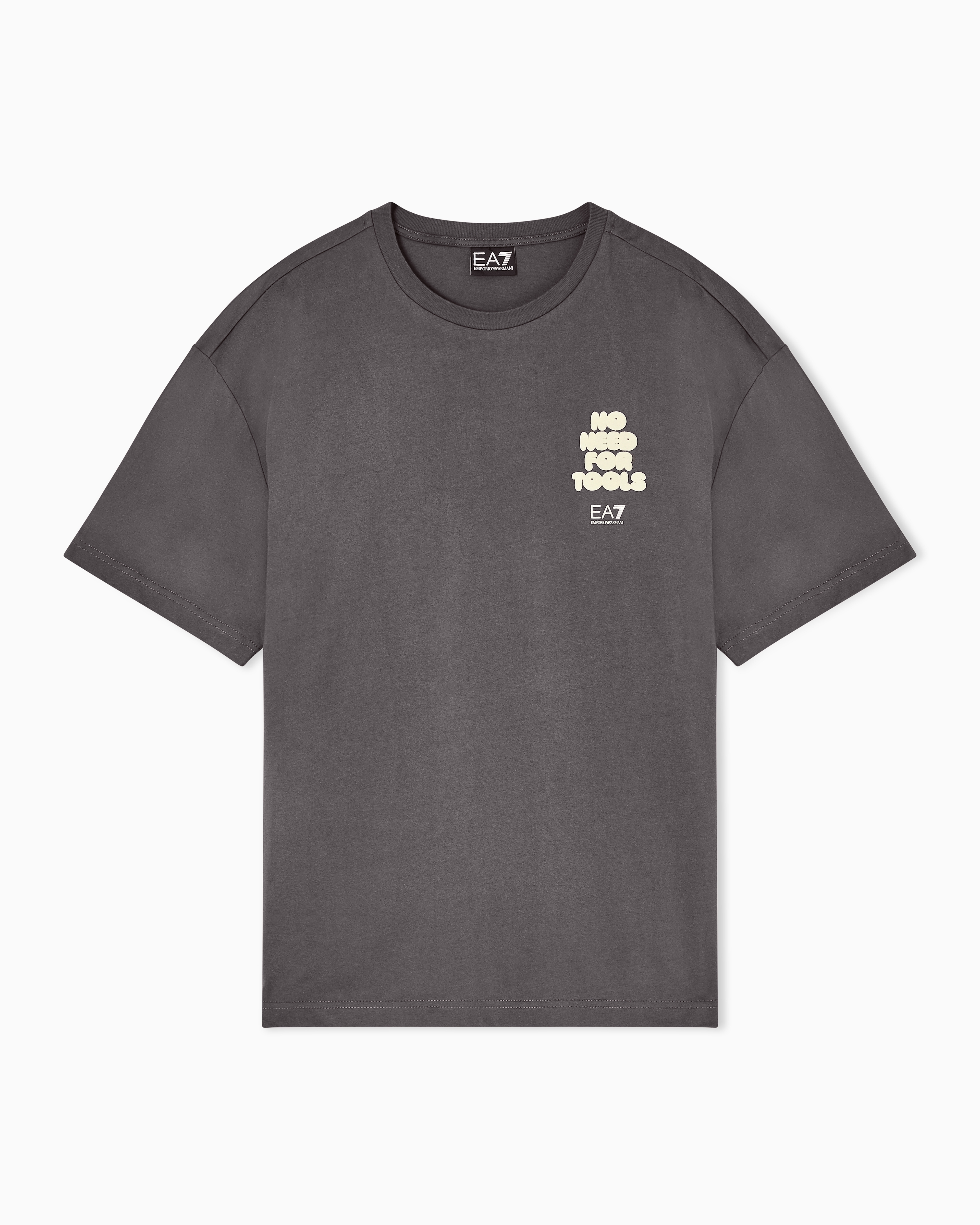 Ea7 Grey Graphic Series Cotton Jersey T-Shirt