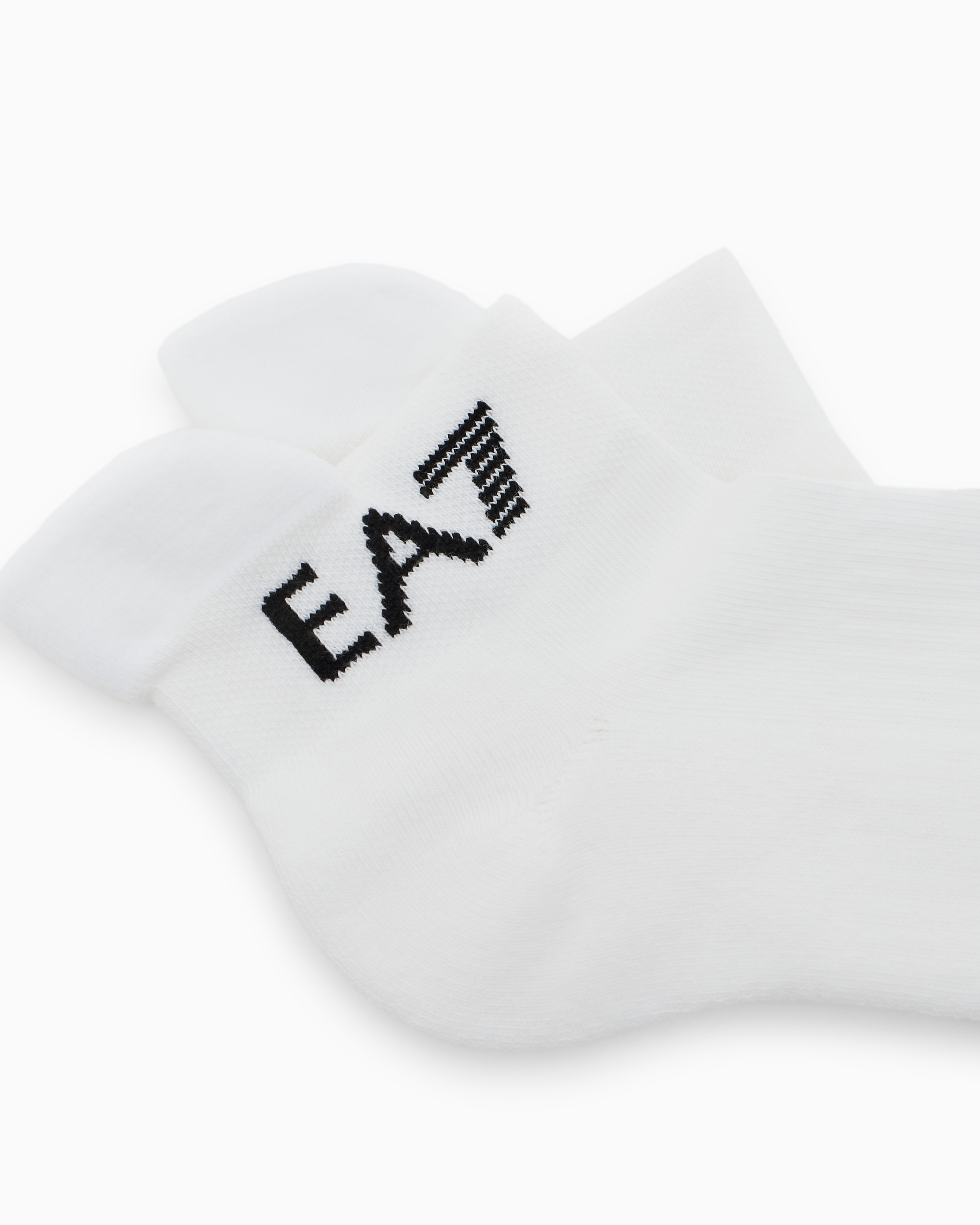 Ea7 Tennis Pro Cotton-blend Ankle Socks In White