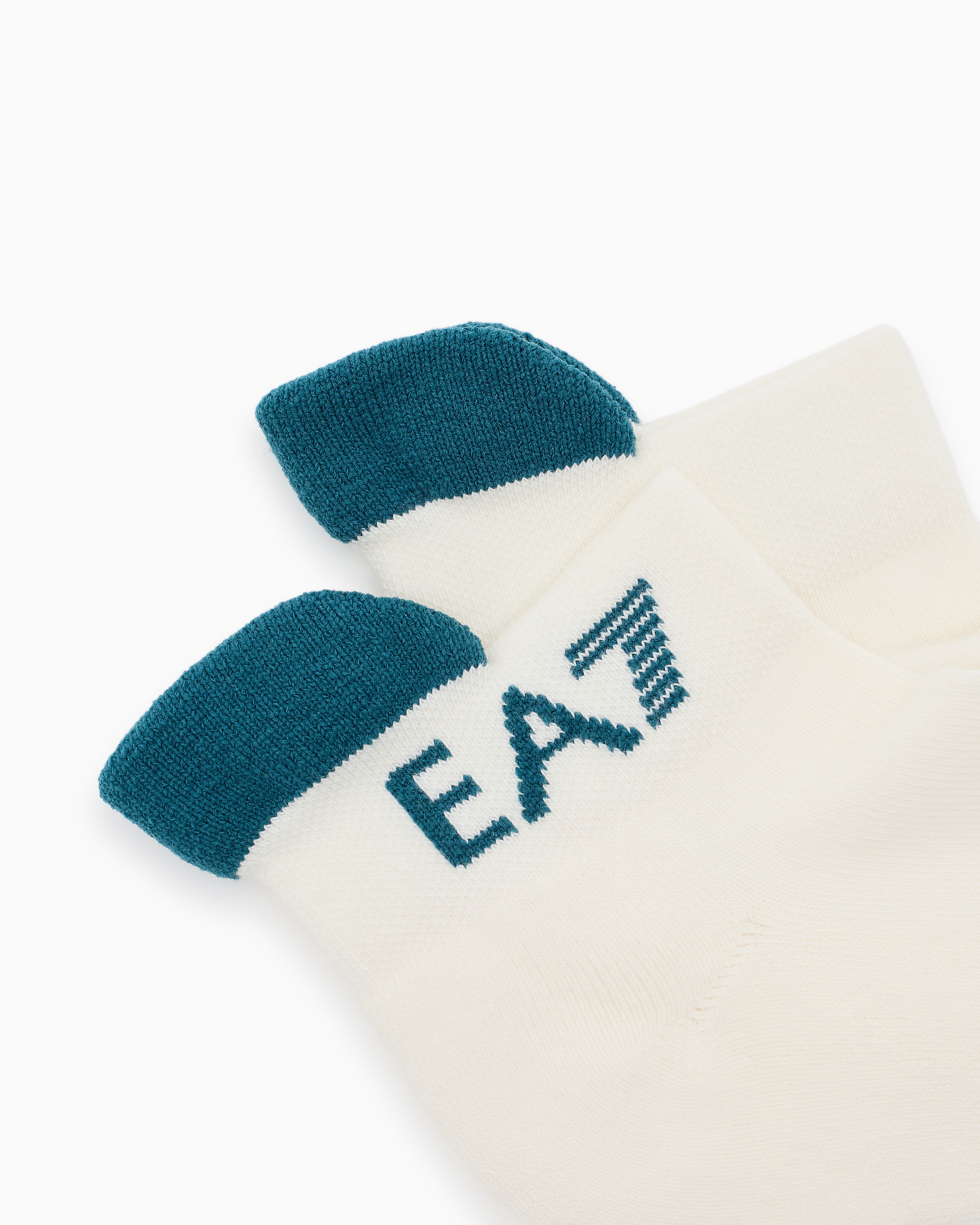 Ea7 Tennis Pro Cotton-blend Ankle Socks In Sand