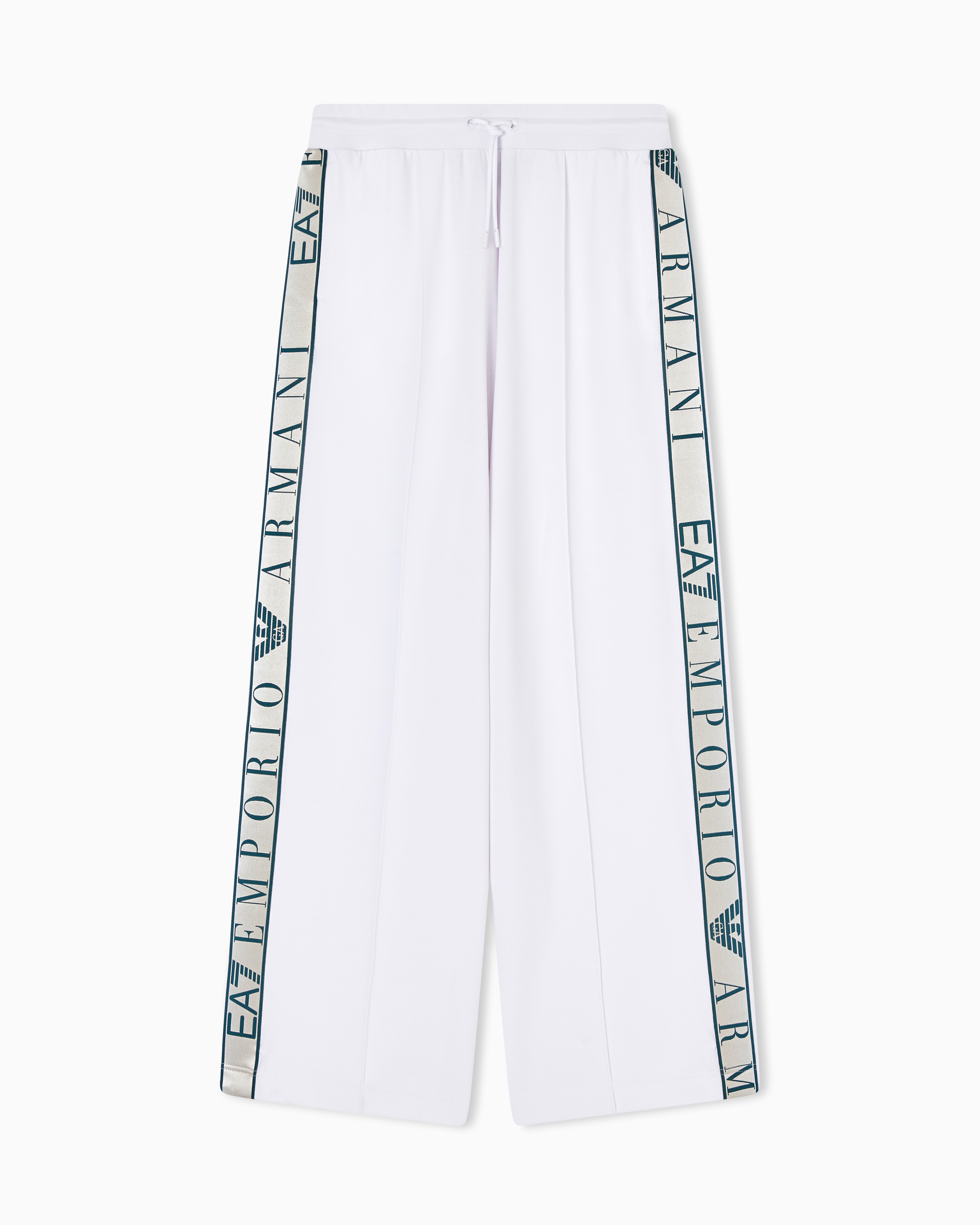 Ea7 White Dynamic Athlete Trousers In Natural Ventus7 Technical Fabric