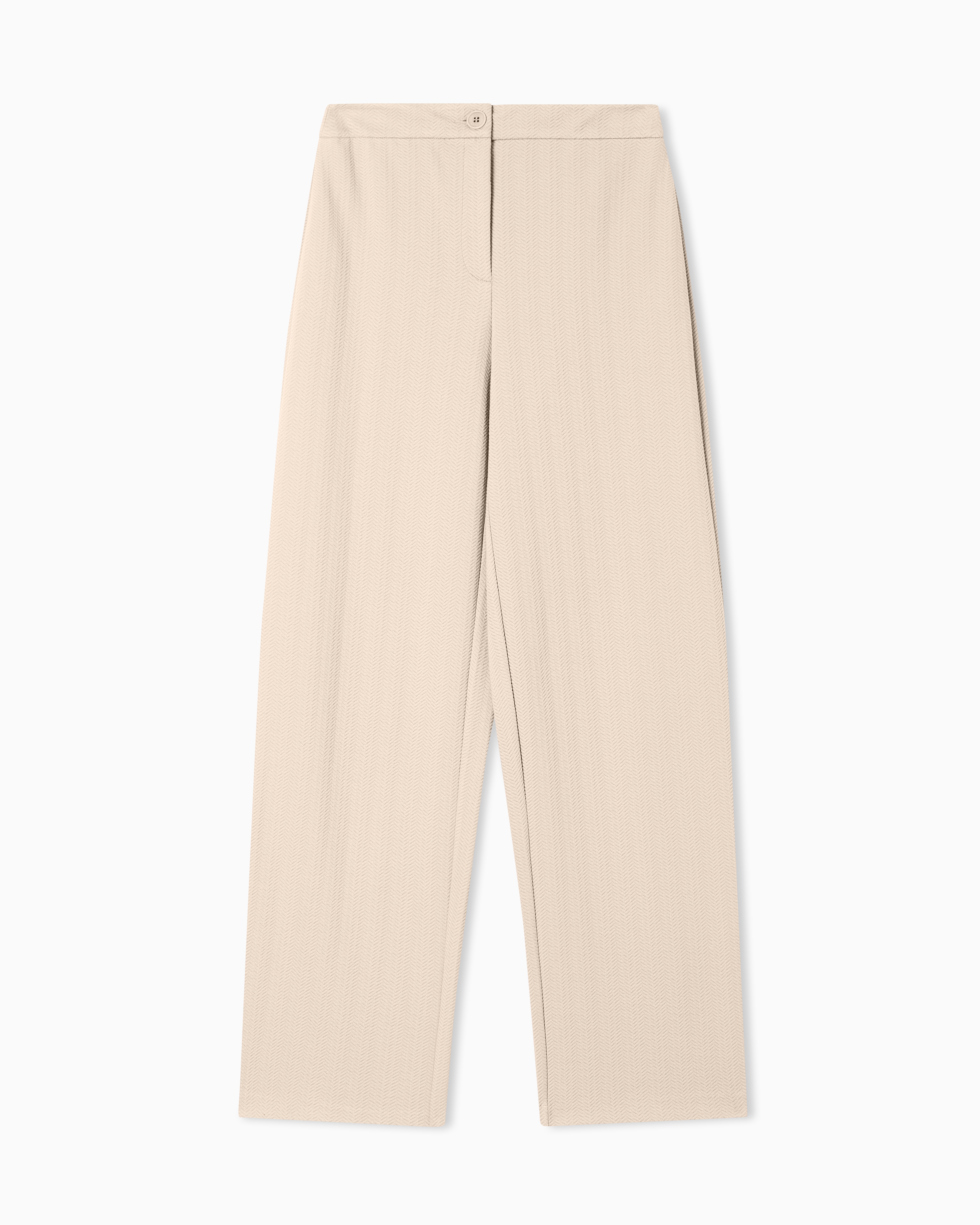 Emporio Armani Beige Chevron-Motif Stretch-Jersey Trousers