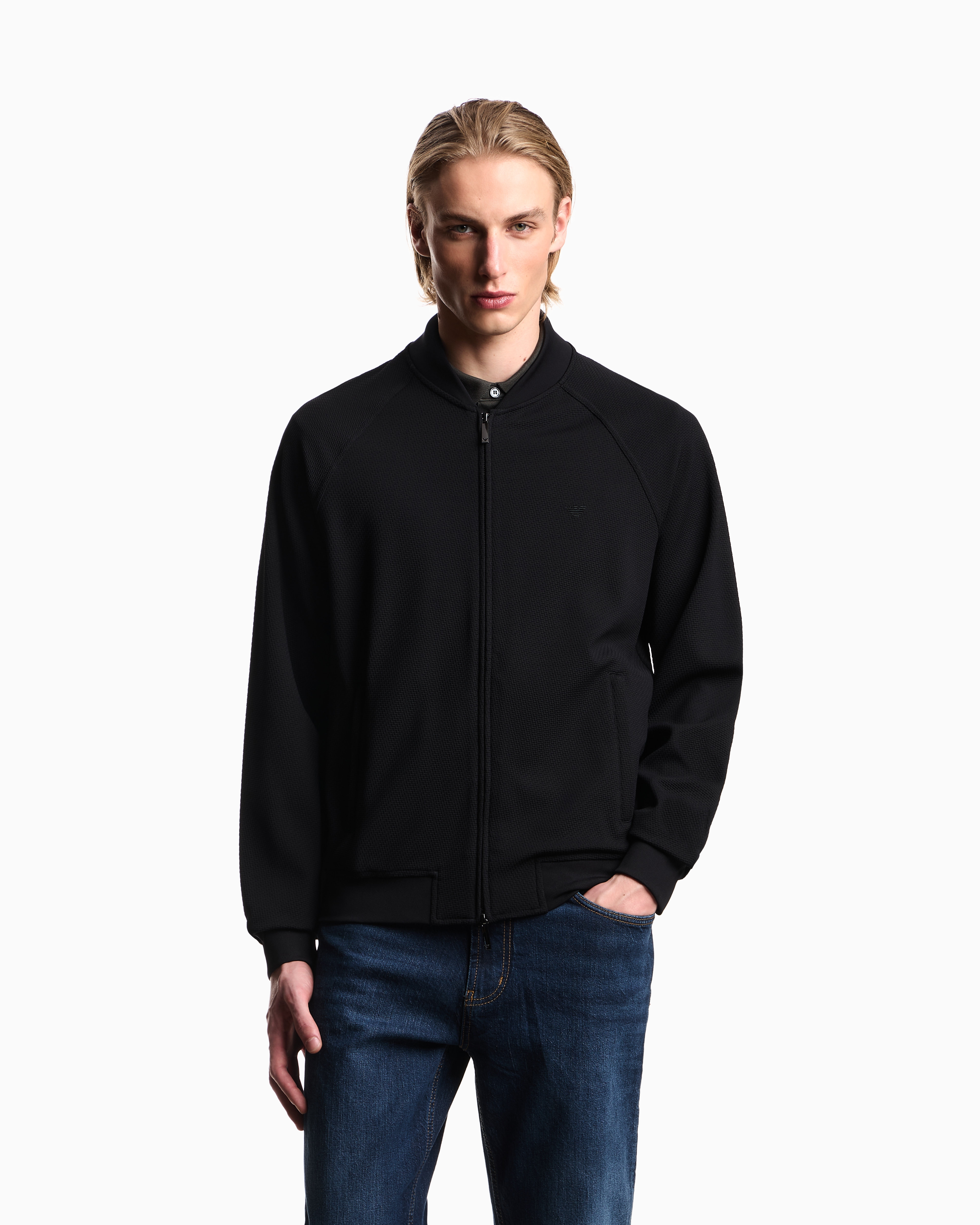 ブルゾン ストレッチナイロン ジャージー ダブル斜め織り | Emporio Armani