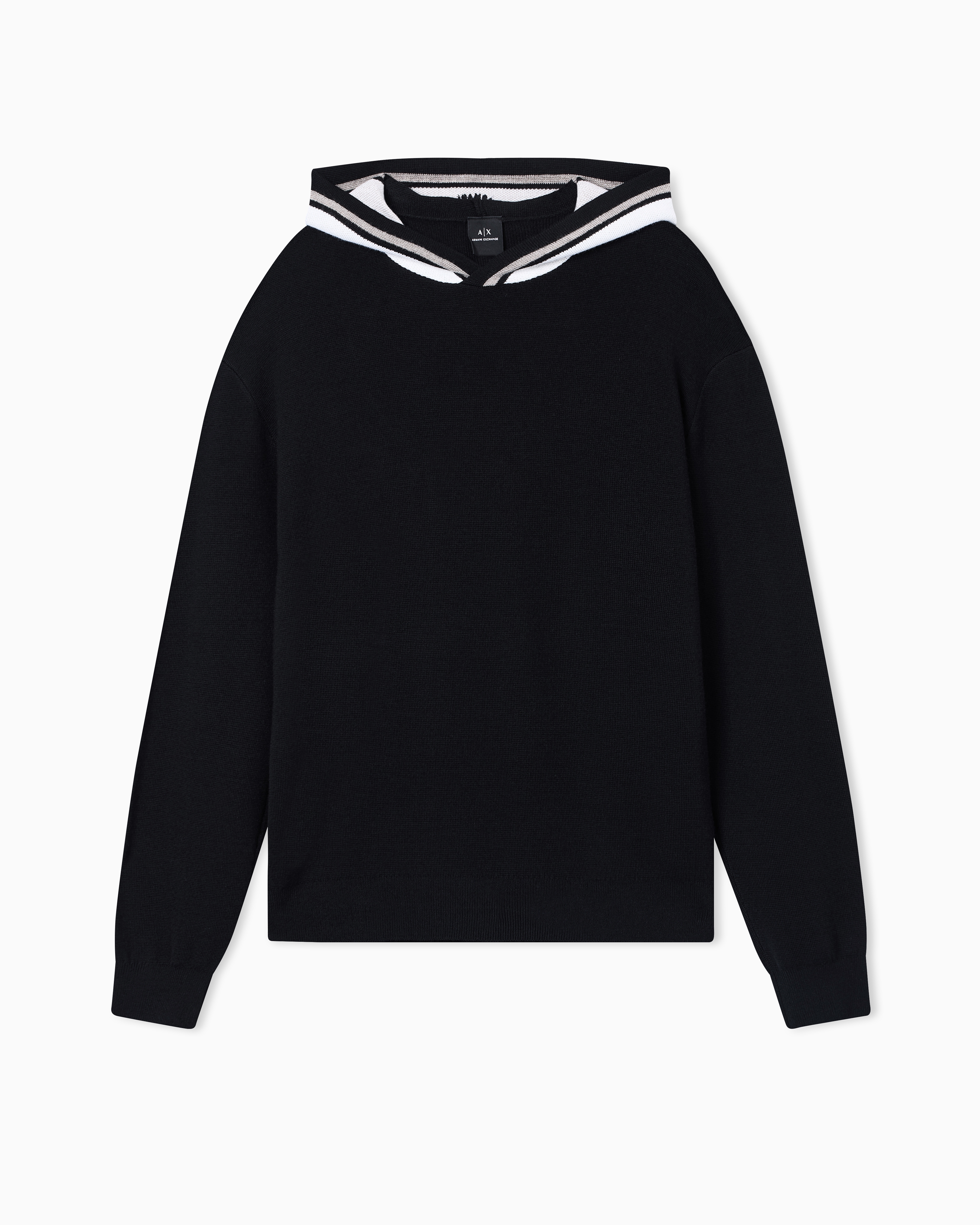 Armani Exchange Black Contrast Hooded Sweater