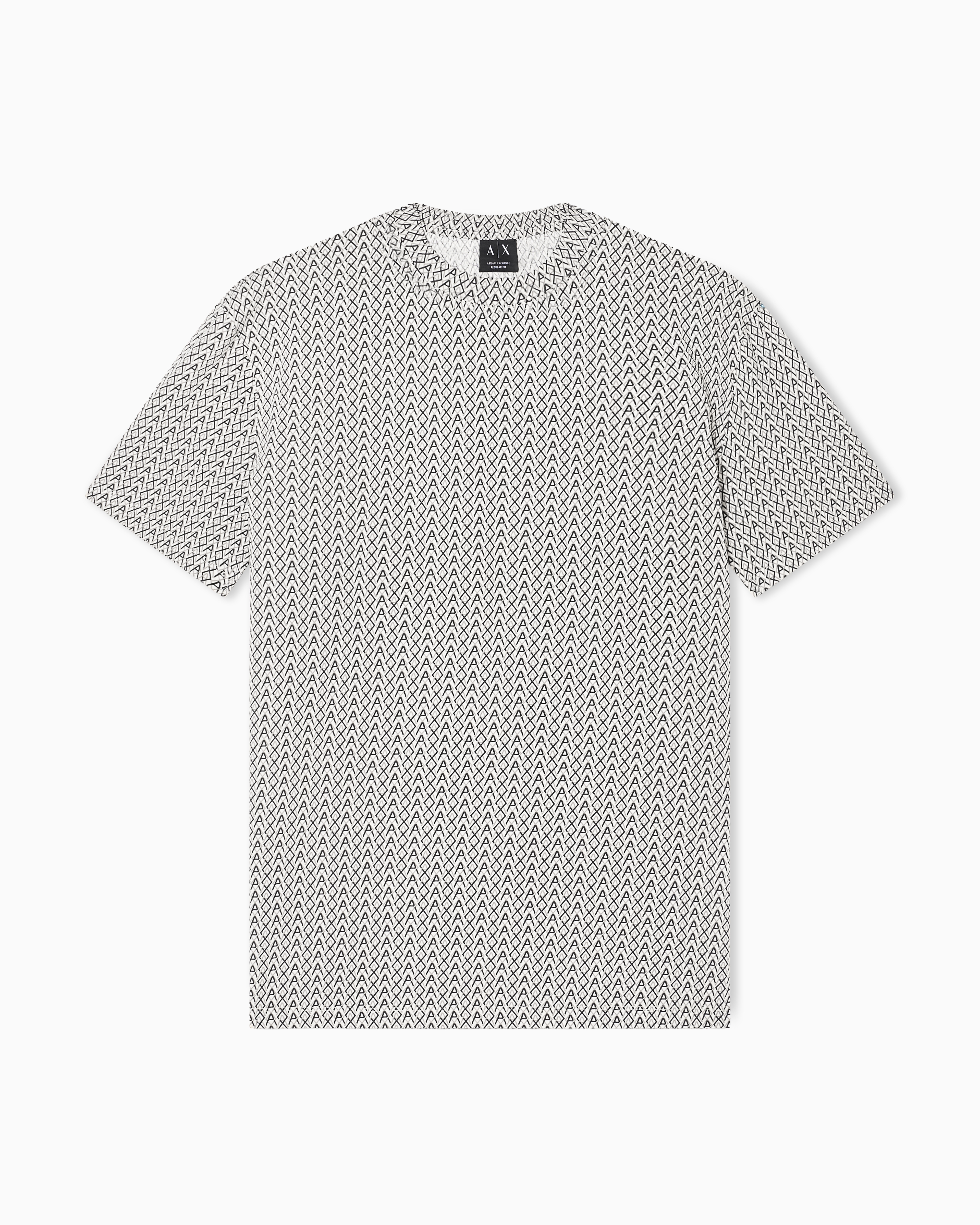 Armani Exchange Beige Regular Fit Jersey T-Shirt With Allover Logo