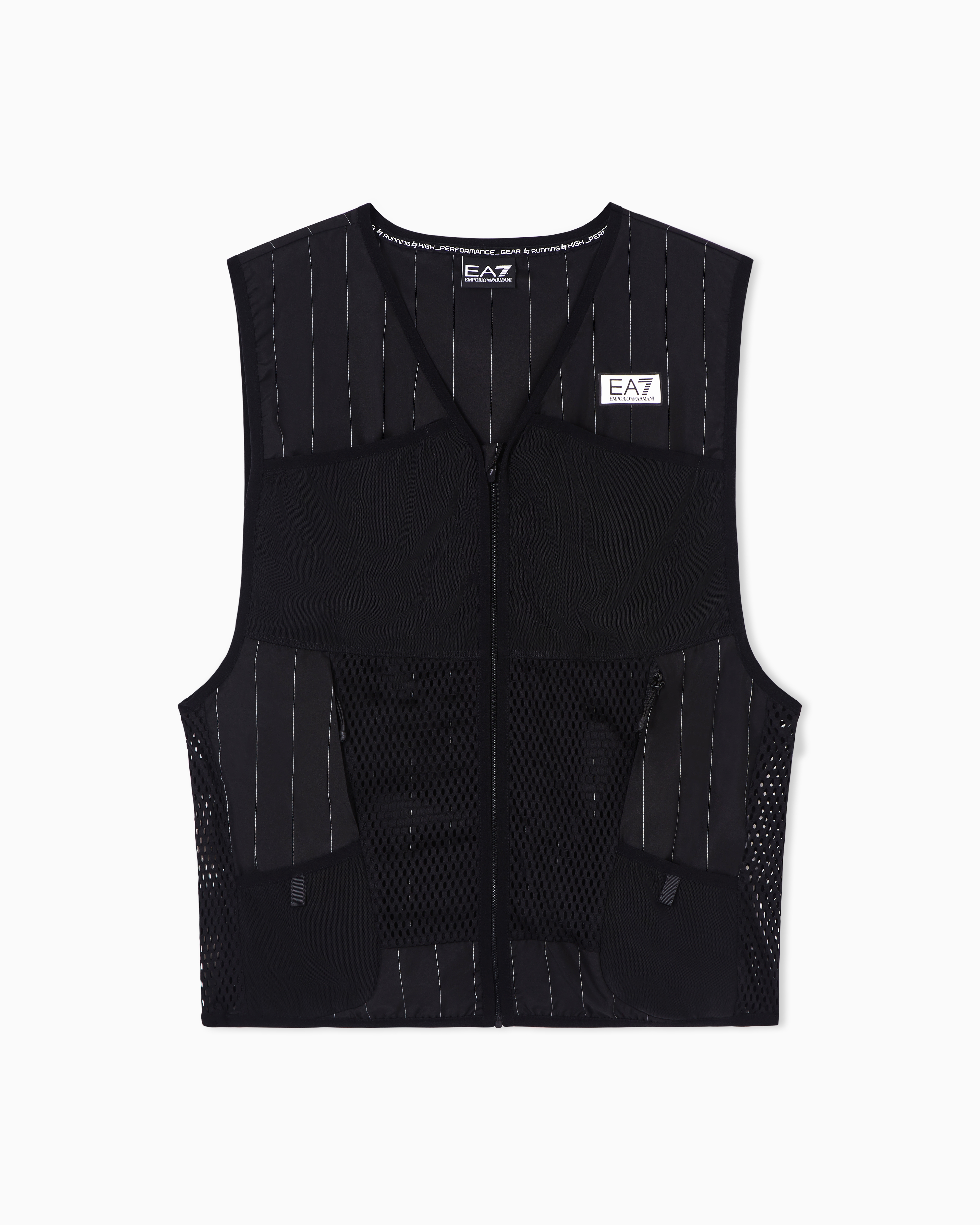 Ea7 Black Dynamic Athlete Packable Gilet In Ventus7 Technical Fabric