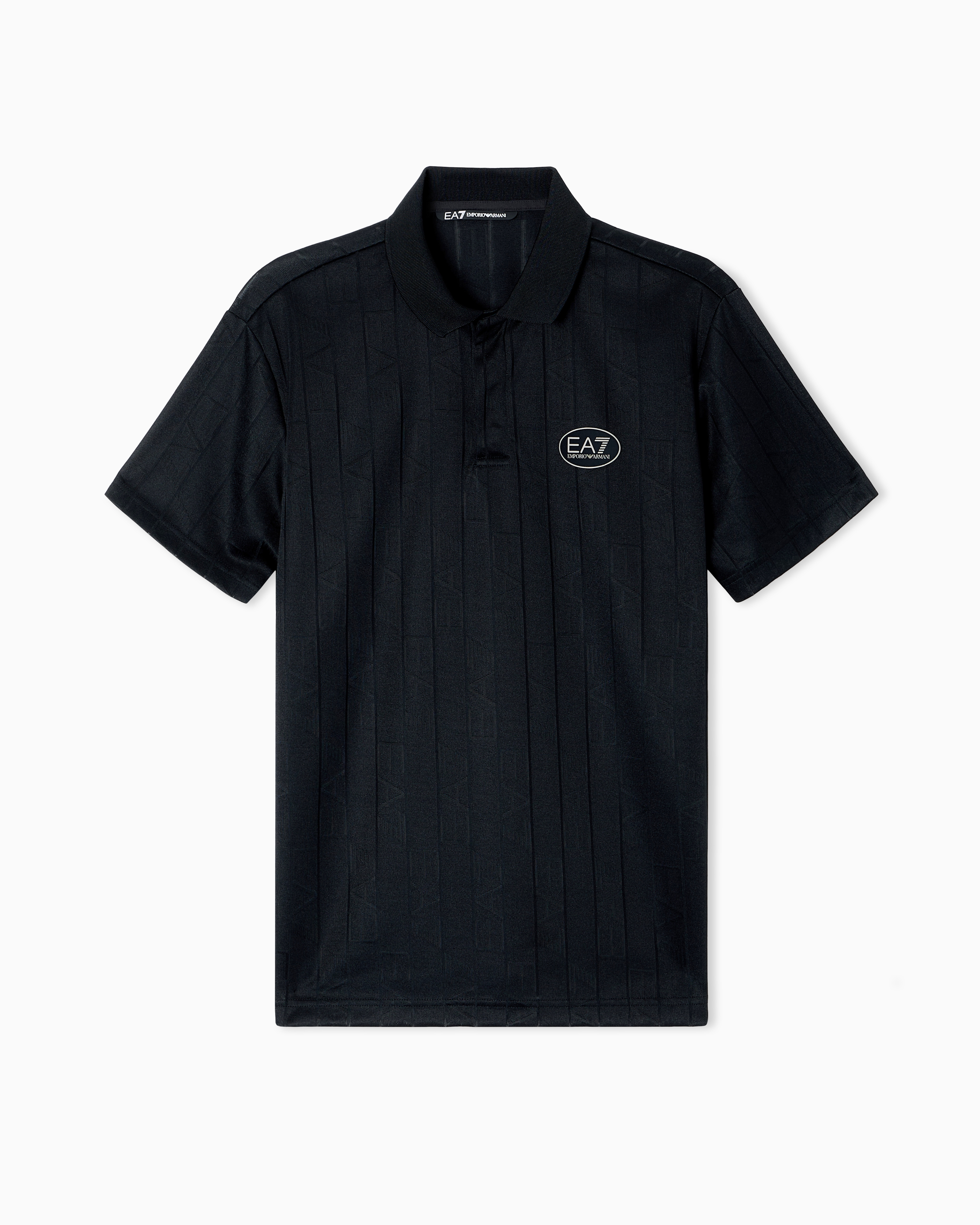 Ea7 Black Golf Pro Polo Shirt In Ventus7 Technical Fabric