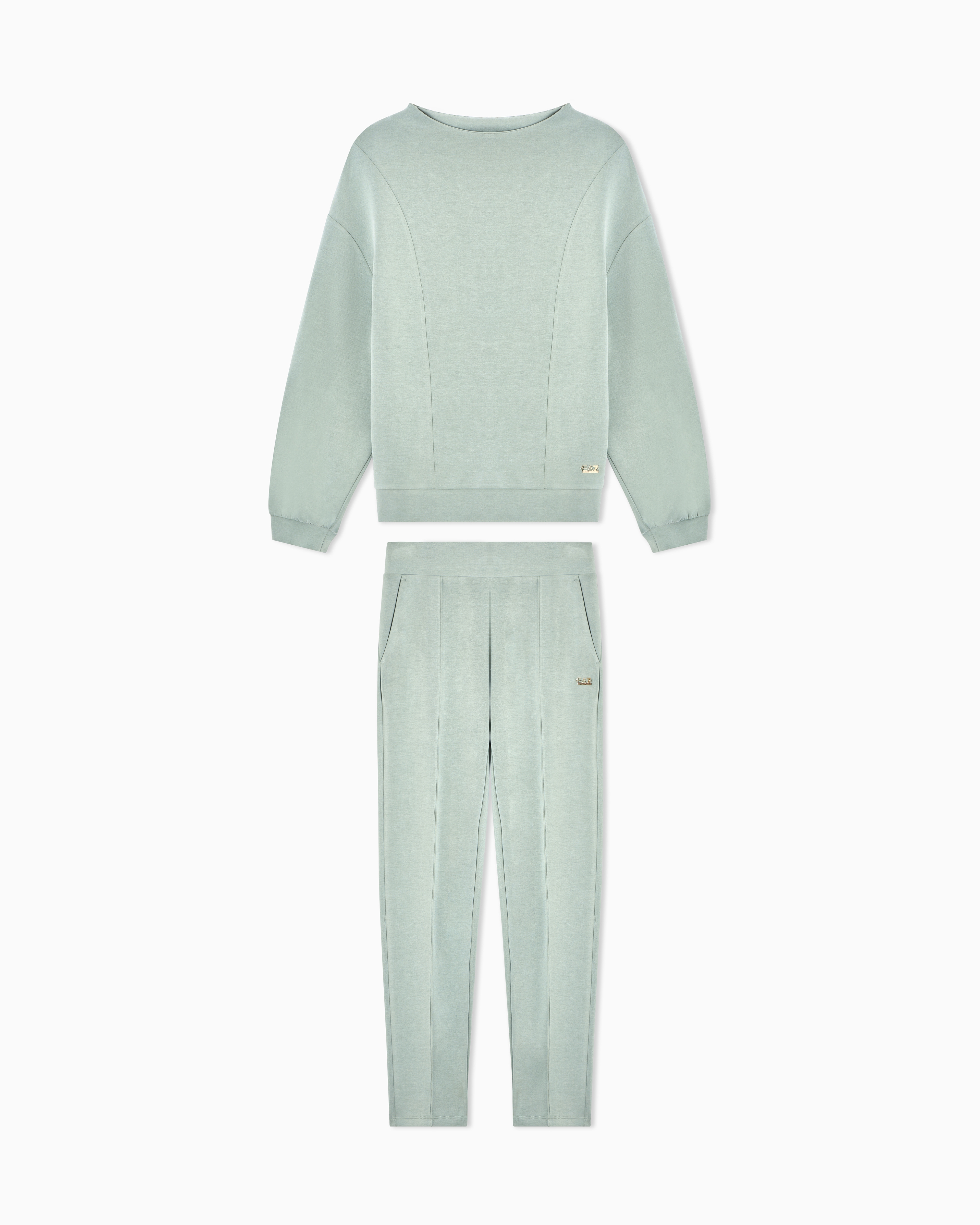 Ea7 Green Core Lady Tracksuit In A Stretch Modal Blend