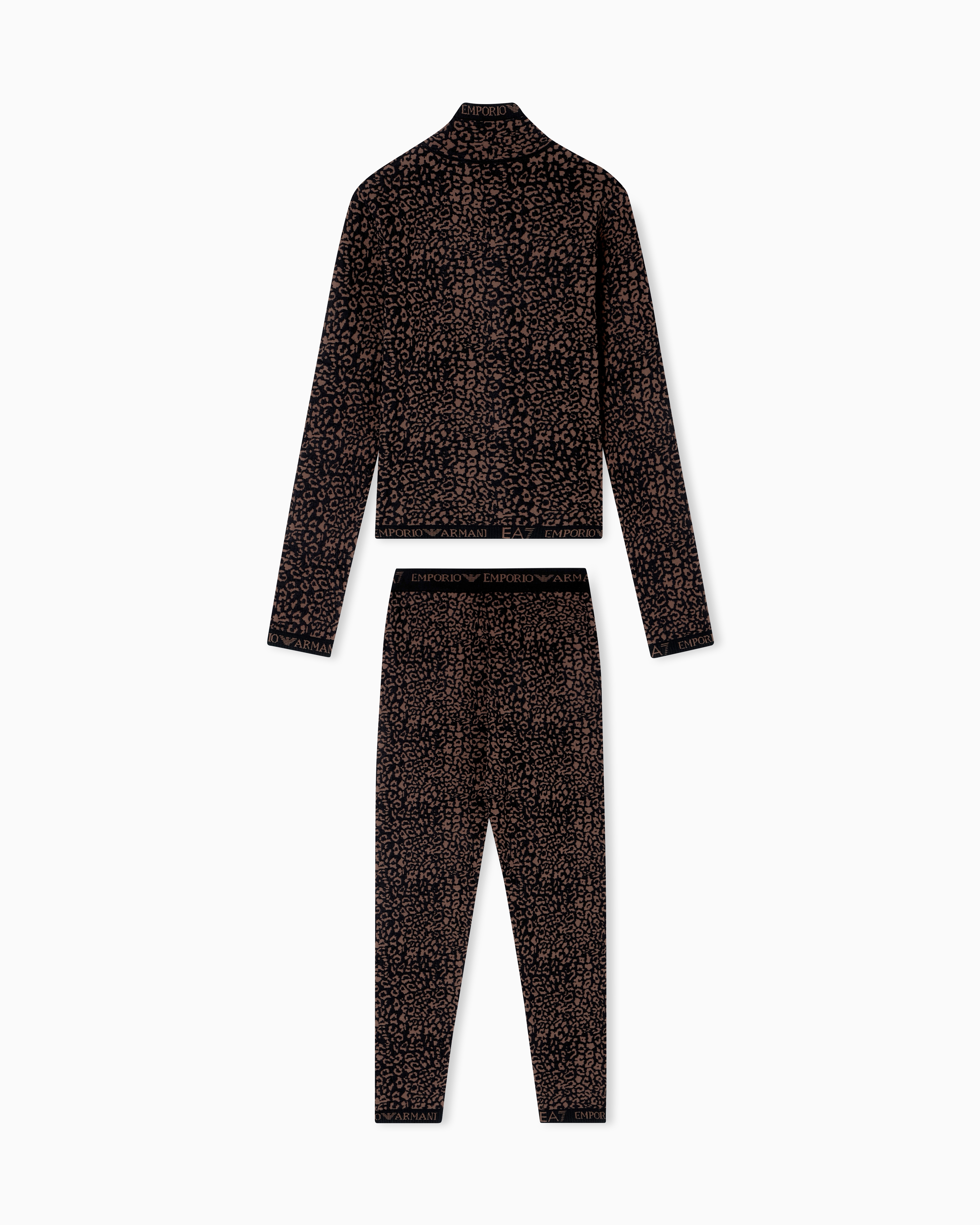 Ea7 Set With Animal-print First Technical Layer In Brown