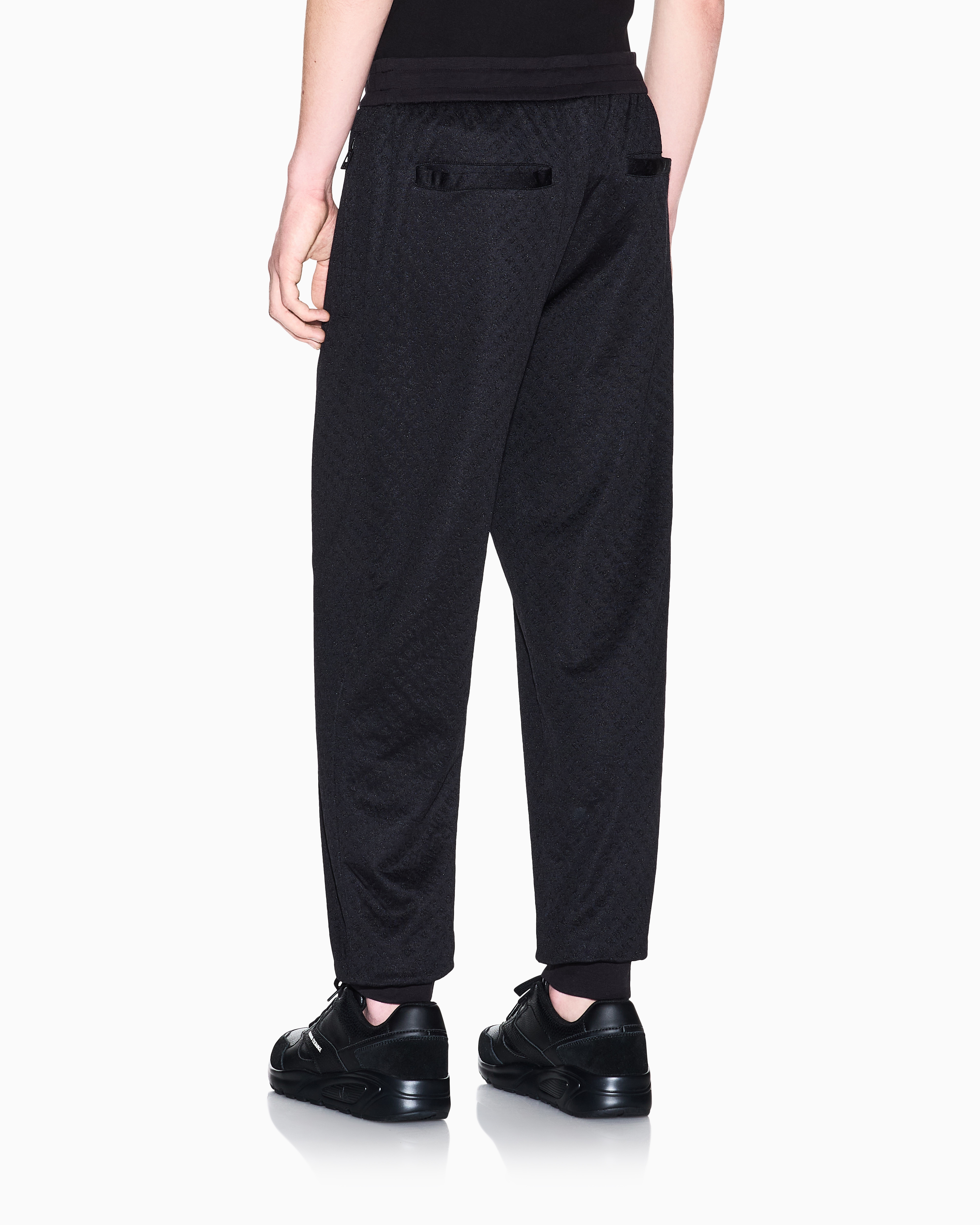 Armani Exchange - Micro-textured jogger pants, Man, Black, Size: