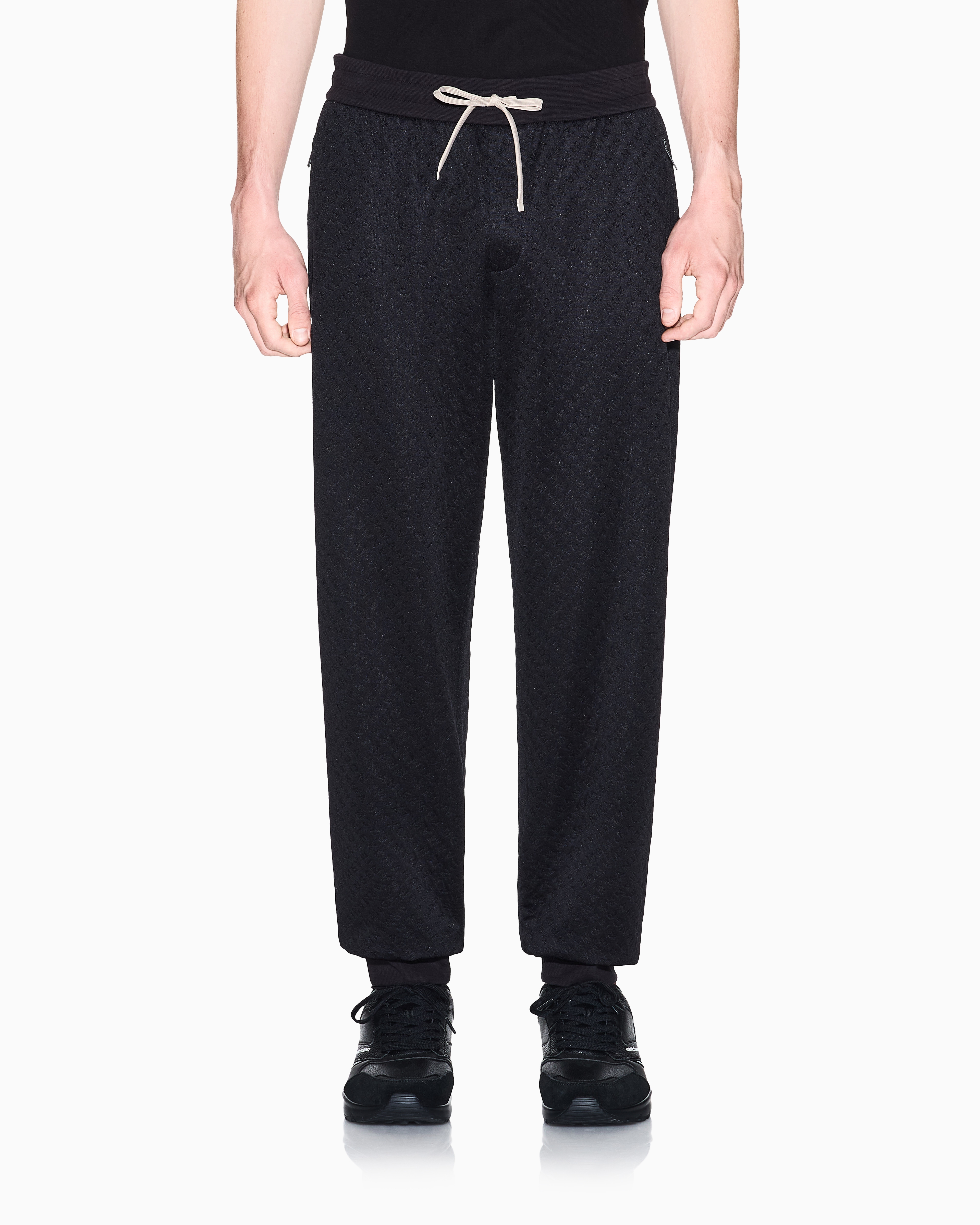 Armani Exchange - Micro-textured jogger pants, Man, Black, Size: