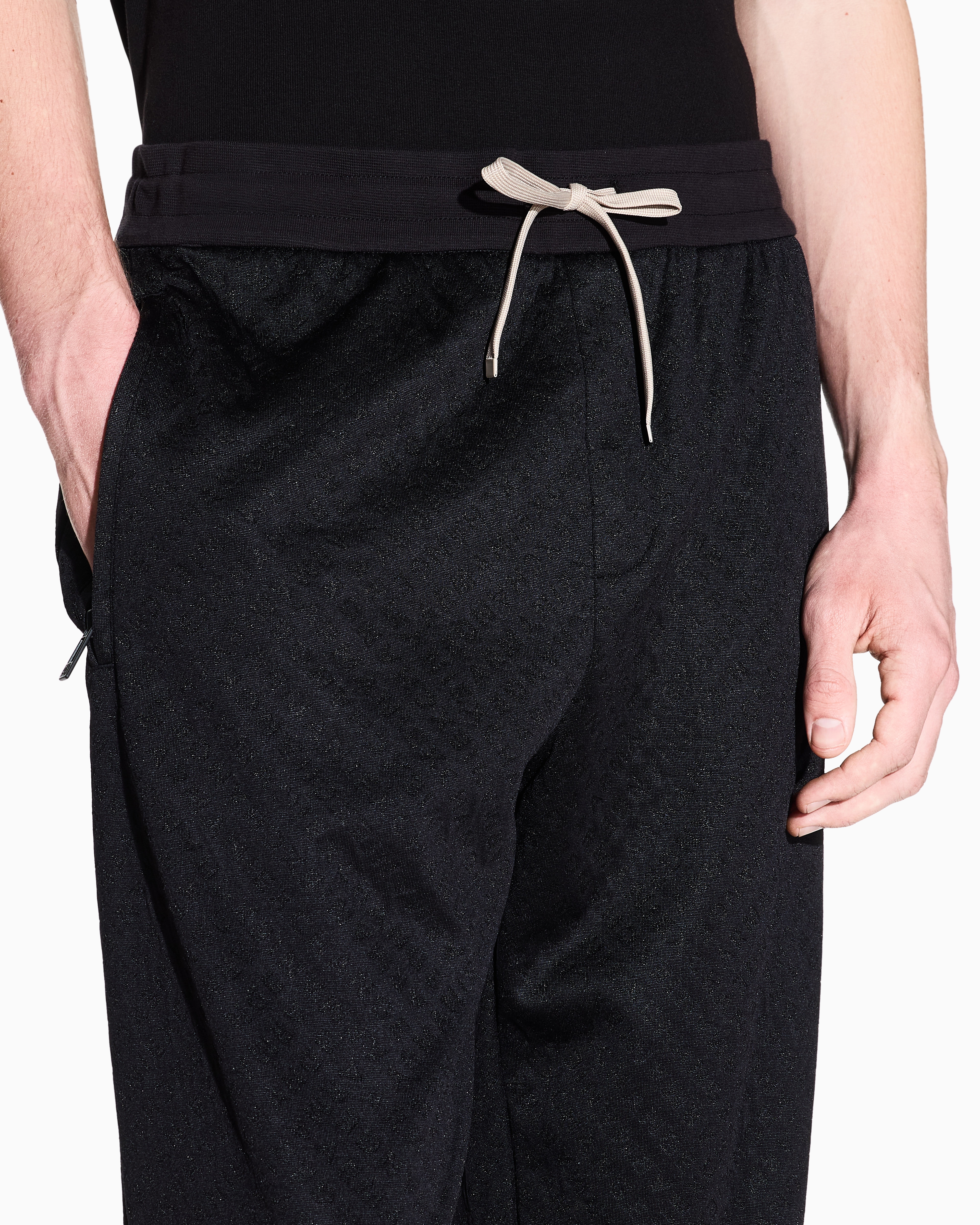 Armani Exchange - Micro-textured jogger pants, Man, Black, Size: